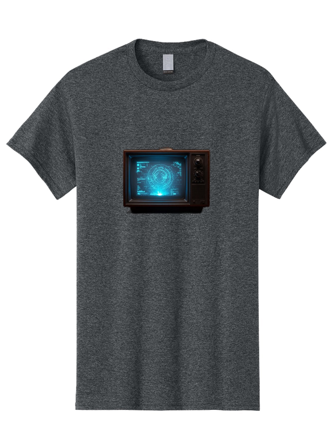 Retro-Tv-With-Radar-Screen Men'S Graphic Tee, 100% Cotton, Comfortable Casual Summer Wear, Machine Washable, Vintage Camera, Old Camera, Antique Camera, Black Camera, Classic Photography, Photography Equipment, Nostalgic Device, Film Camera, Bah025 11