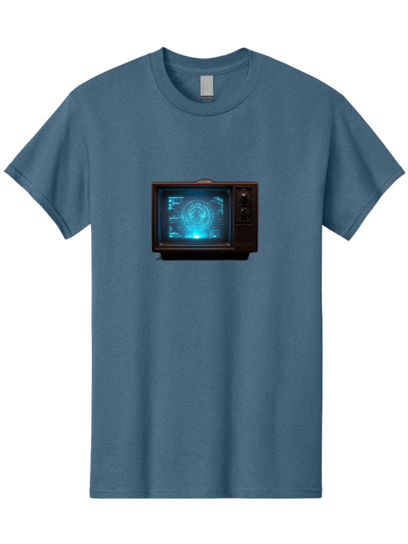 Retro-Tv-With-Radar-Screen Men'S Graphic Tee, 100% Cotton, Comfortable Casual Summer Wear, Machine Washable, Vintage Camera, Old Camera, Antique Camera, Black Camera, Classic Photography, Photography Equipment, Nostalgic Device, Film Camera, Bah025