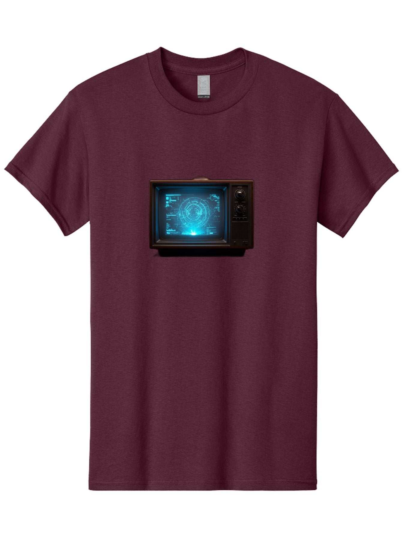 Retro-Tv-With-Radar-Screen Men'S Graphic Tee, 100% Cotton, Comfortable Casual Summer Wear, Machine Washable, Vintage Camera, Old Camera, Antique Camera, Black Camera, Classic Photography, Photography Equipment, Nostalgic Device, Film Camera, Bah025 4