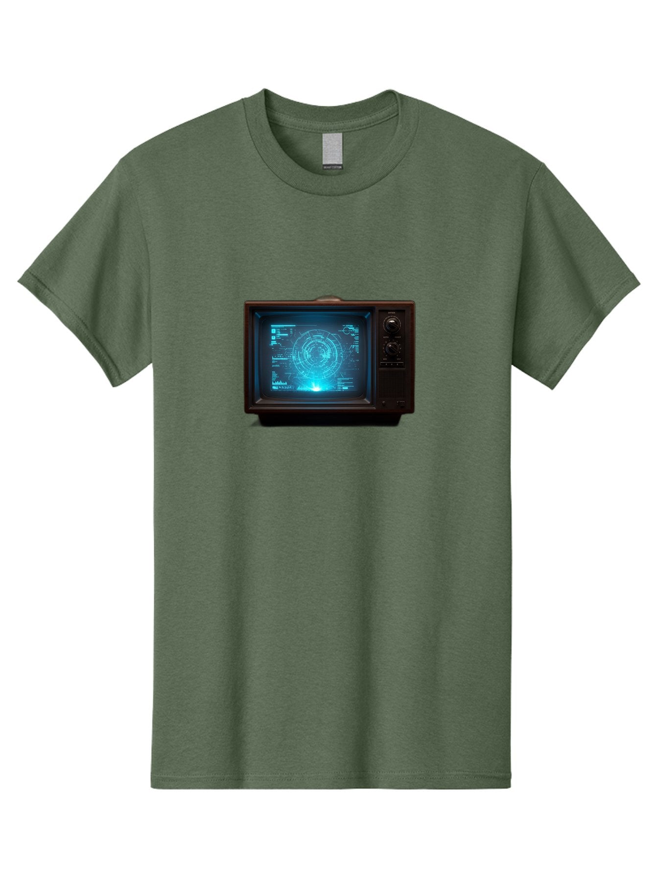 Retro-Tv-With-Radar-Screen Men'S Graphic Tee, 100% Cotton, Comfortable Casual Summer Wear, Machine Washable, Vintage Camera, Old Camera, Antique Camera, Black Camera, Classic Photography, Photography Equipment, Nostalgic Device, Film Camera, Bah025