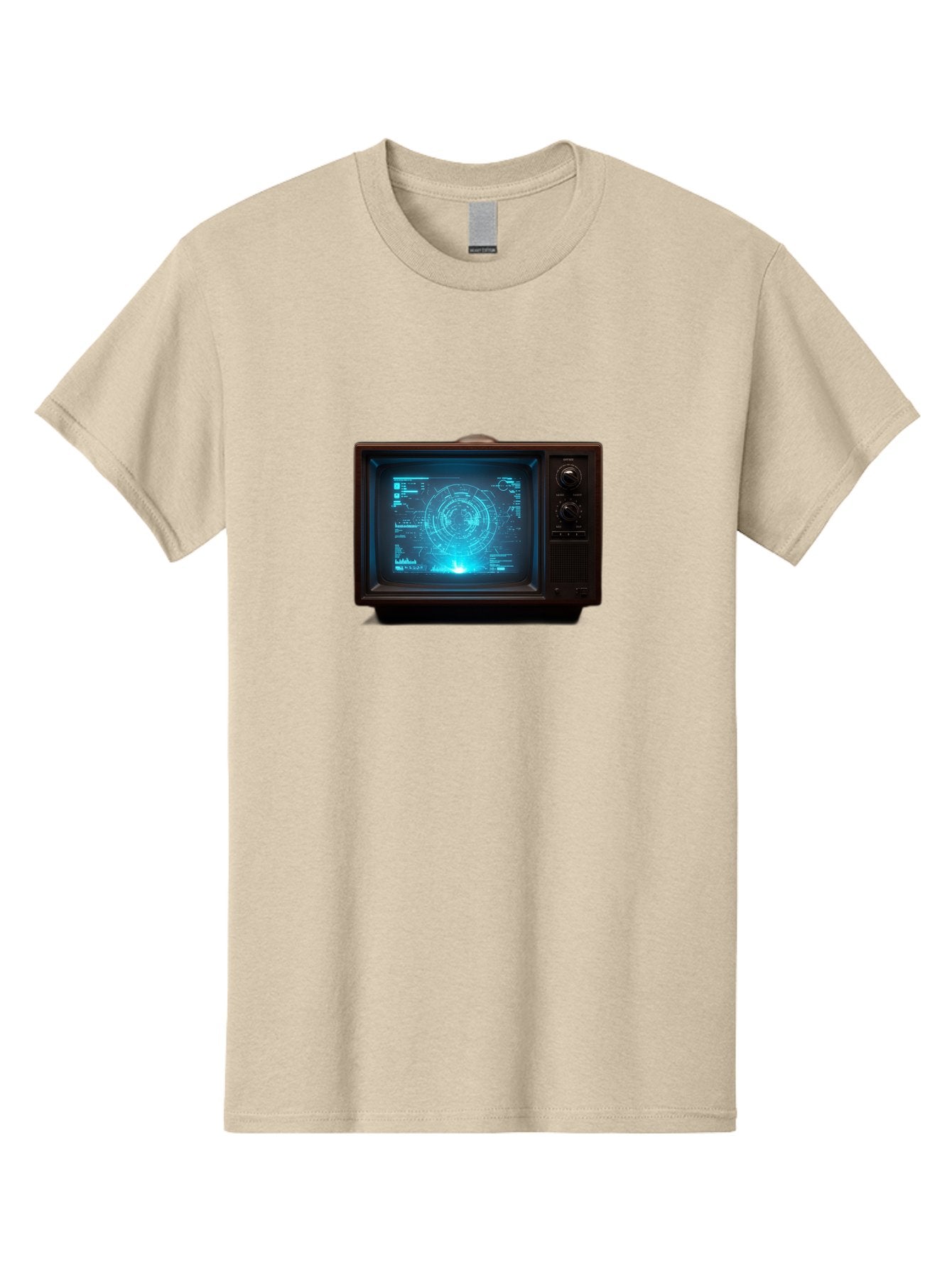 Retro-Tv-With-Radar-Screen Men'S Graphic Tee, 100% Cotton, Comfortable Casual Summer Wear, Machine Washable, Vintage Camera, Old Camera, Antique Camera, Black Camera, Classic Photography, Photography Equipment, Nostalgic Device, Film Camera, Bah025 5