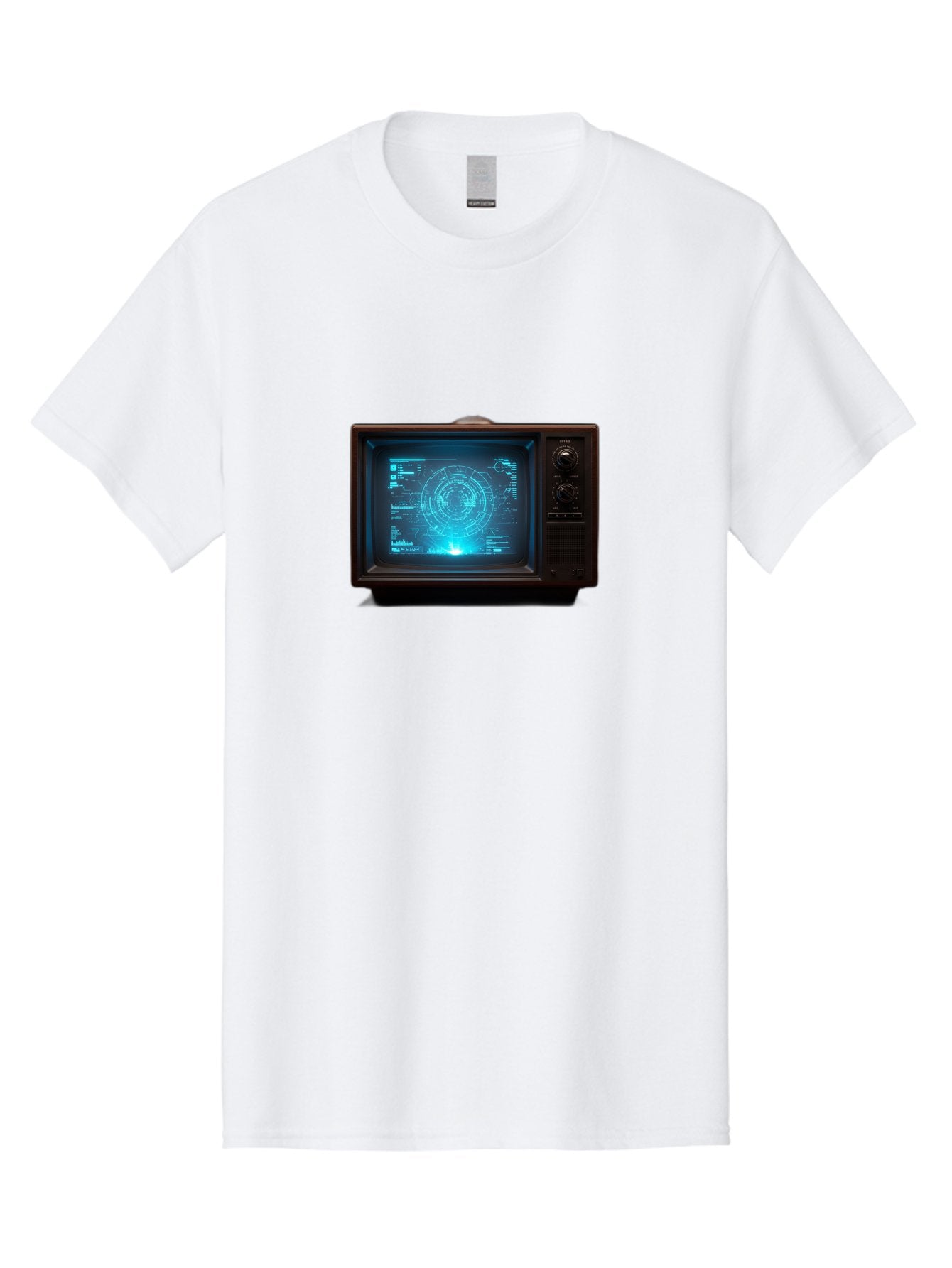 Retro-Tv-With-Radar-Screen Men'S Graphic Tee, 100% Cotton, Comfortable Casual Summer Wear, Machine Washable, Vintage Camera, Old Camera, Antique Camera, Black Camera, Classic Photography, Photography Equipment, Nostalgic Device, Film Camera, Bah025 9