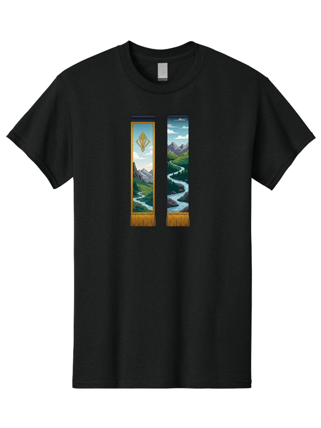 River-Landscape-Banners Men'S Graphic Tee, 100% Cotton, Comfortable Casual Summer Wear, Machine Washable, Vintage Camera, Old Camera, Antique Camera, Black Camera, Classic Photography, Photography Equipment, Nostalgic Device, Film Camera, Bah026 5