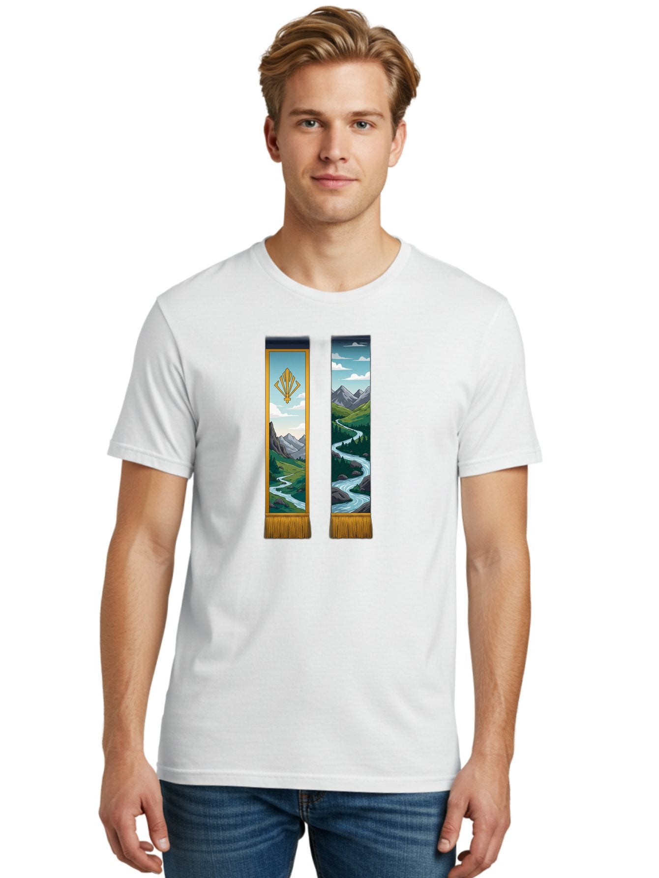 River-Landscape-Banners Men'S Graphic Tee, 100% Cotton, Comfortable Casual Summer Wear, Machine Washable, Vintage Camera, Old Camera, Antique Camera, Black Camera, Classic Photography, Photography Equipment, Nostalgic Device, Film Camera, Bah026 22