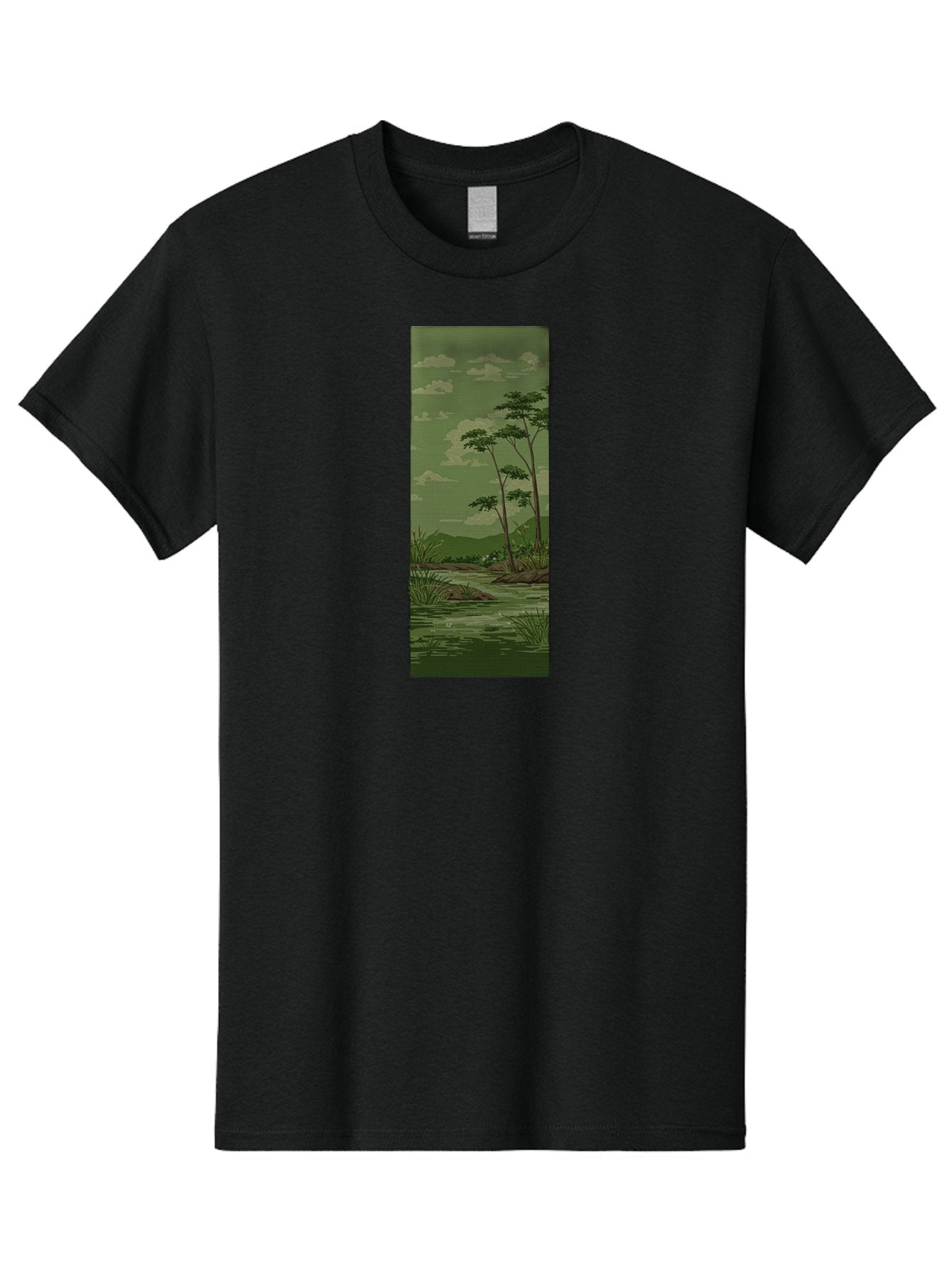 River-Landscape Men'S Graphic Tee, 100% Cotton, Comfortable Casual Summer Wear, Machine Washable, Vintage Camera, Old Camera, Antique Camera, Black Camera, Classic Photography, Photography Equipment, Nostalgic Device, Film Camera, Camera Art Bah027 9
