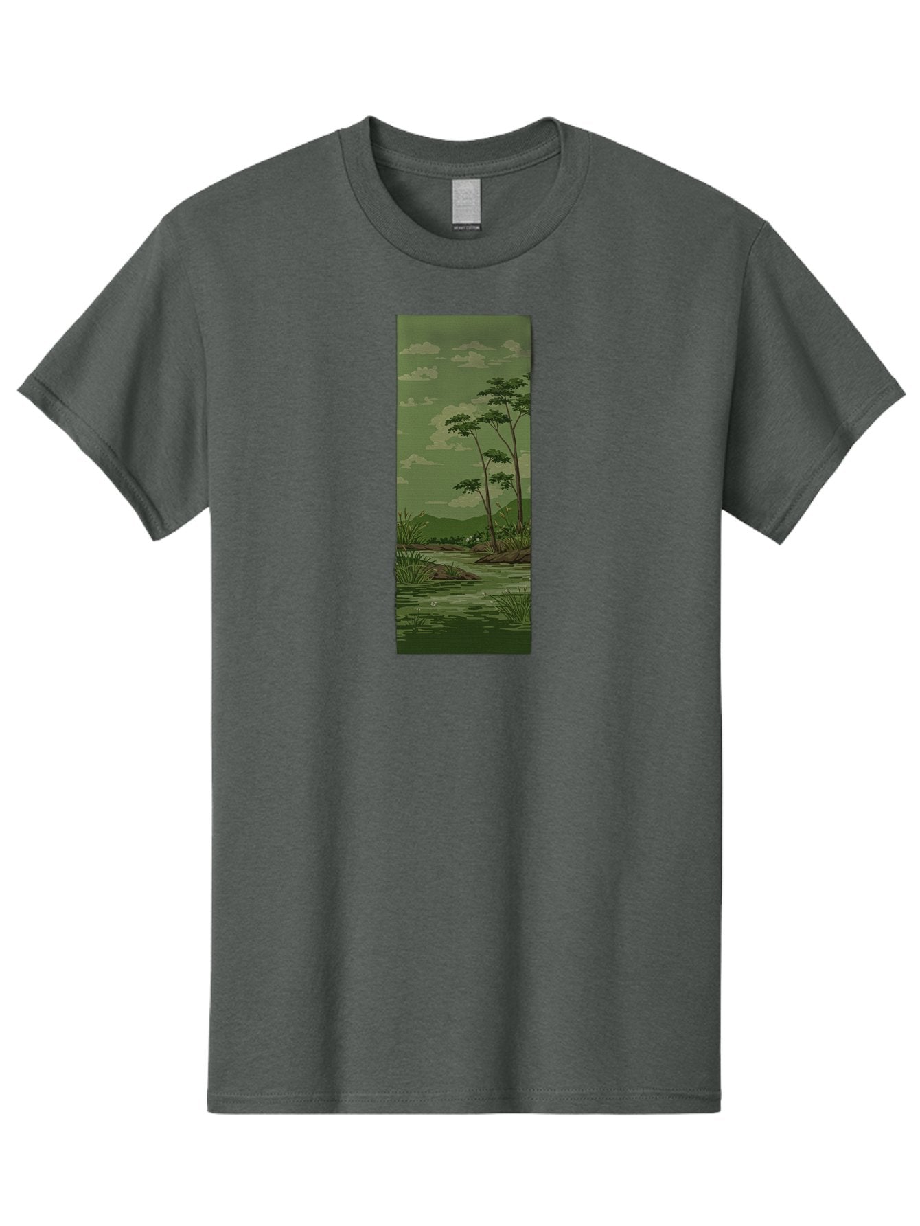 River-Landscape Men'S Graphic Tee, 100% Cotton, Comfortable Casual Summer Wear, Machine Washable, Vintage Camera, Old Camera, Antique Camera, Black Camera, Classic Photography, Photography Equipment, Nostalgic Device, Film Camera, Camera Art Bah027 7
