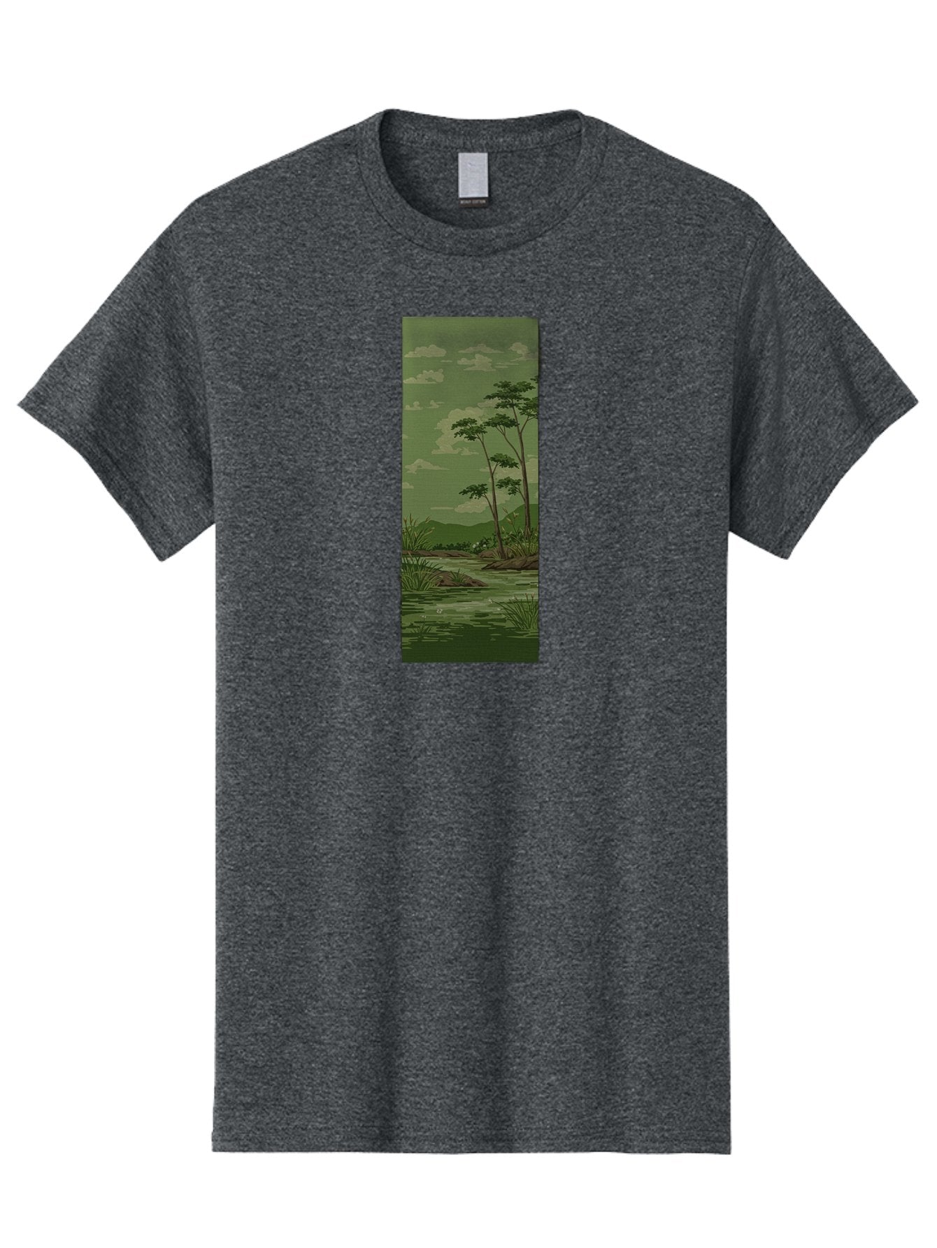 River-Landscape Men'S Graphic Tee, 100% Cotton, Comfortable Casual Summer Wear, Machine Washable, Vintage Camera, Old Camera, Antique Camera, Black Camera, Classic Photography, Photography Equipment, Nostalgic Device, Film Camera, Camera Art Bah027