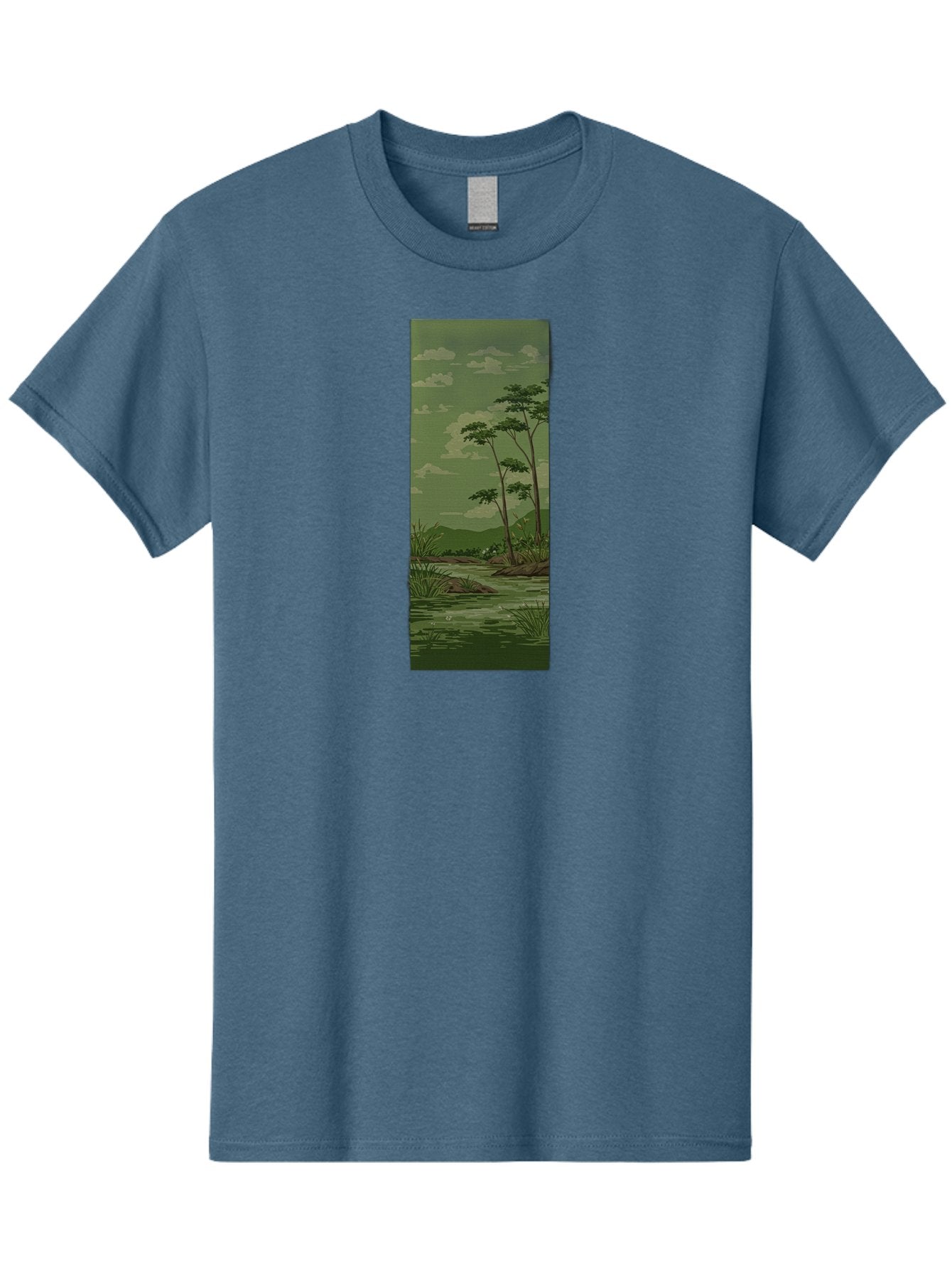 River-Landscape Men'S Graphic Tee, 100% Cotton, Comfortable Casual Summer Wear, Machine Washable, Vintage Camera, Old Camera, Antique Camera, Black Camera, Classic Photography, Photography Equipment, Nostalgic Device, Film Camera, Camera Art Bah027 12