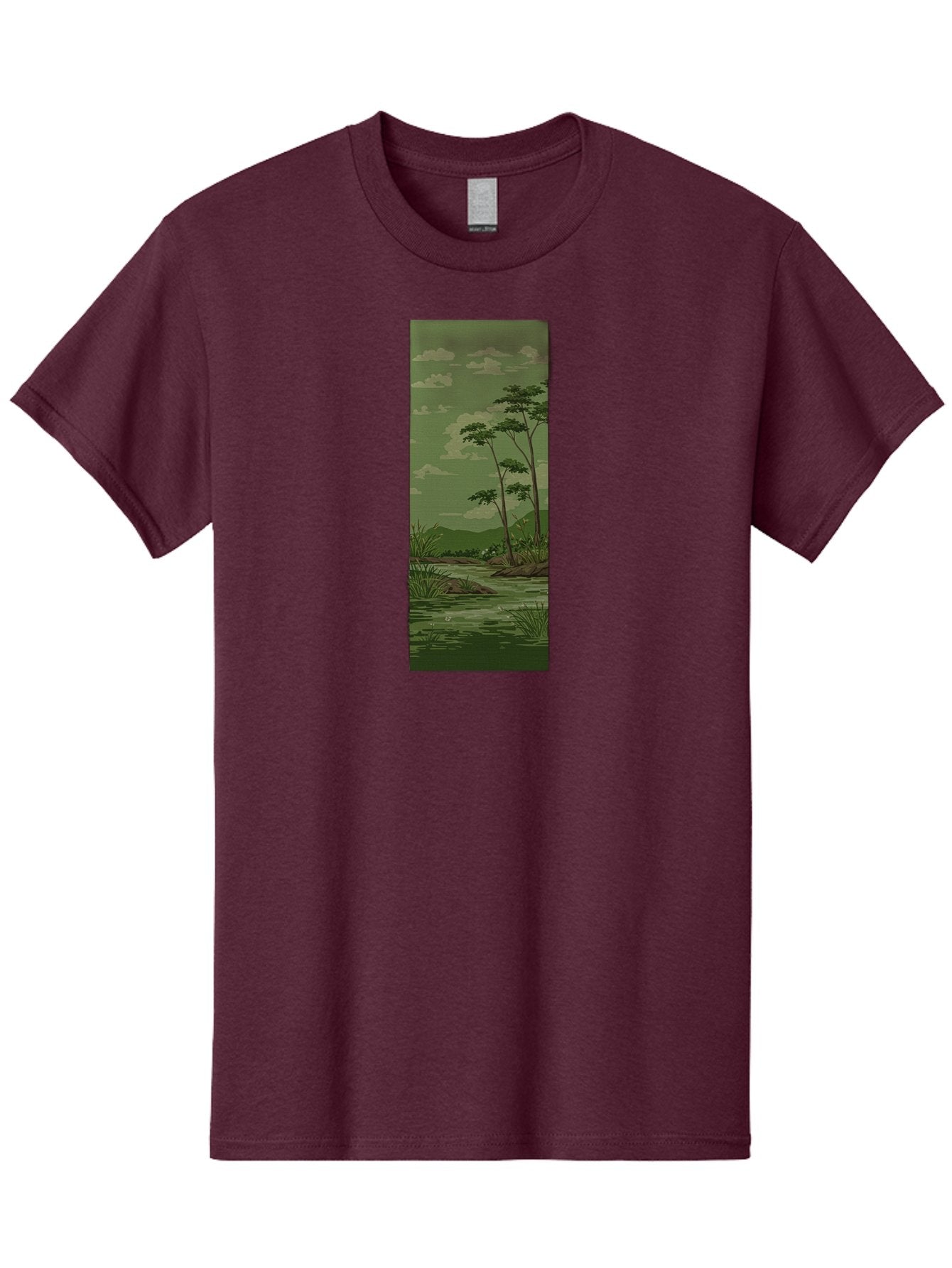River-Landscape Men'S Graphic Tee, 100% Cotton, Comfortable Casual Summer Wear, Machine Washable, Vintage Camera, Old Camera, Antique Camera, Black Camera, Classic Photography, Photography Equipment, Nostalgic Device, Film Camera, Camera Art Bah027 11