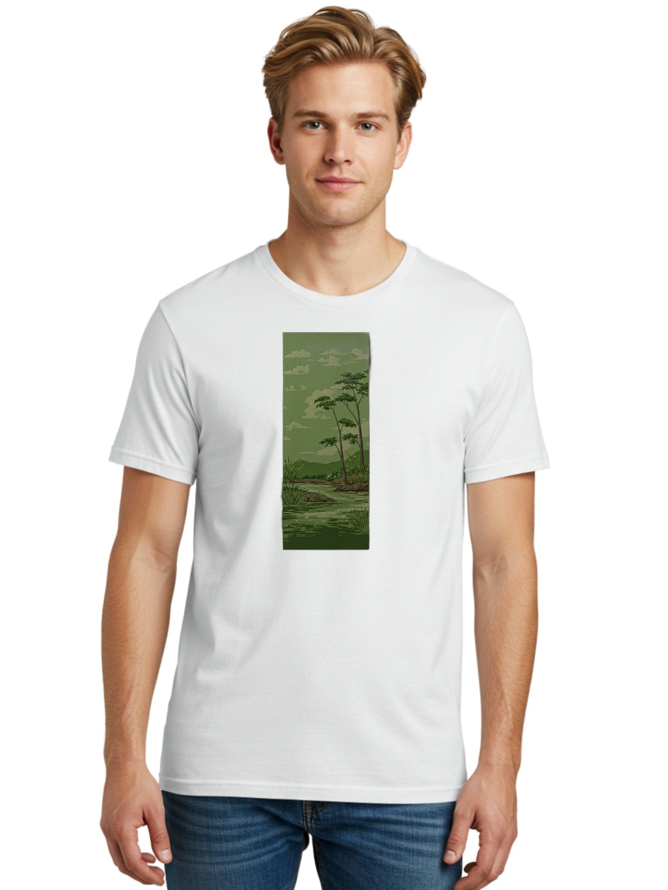 River-Landscape Men'S Graphic Tee, 100% Cotton, Comfortable Casual Summer Wear, Machine Washable, Vintage Camera, Old Camera, Antique Camera, Black Camera, Classic Photography, Photography Equipment, Nostalgic Device, Film Camera, Camera Art Bah027 18