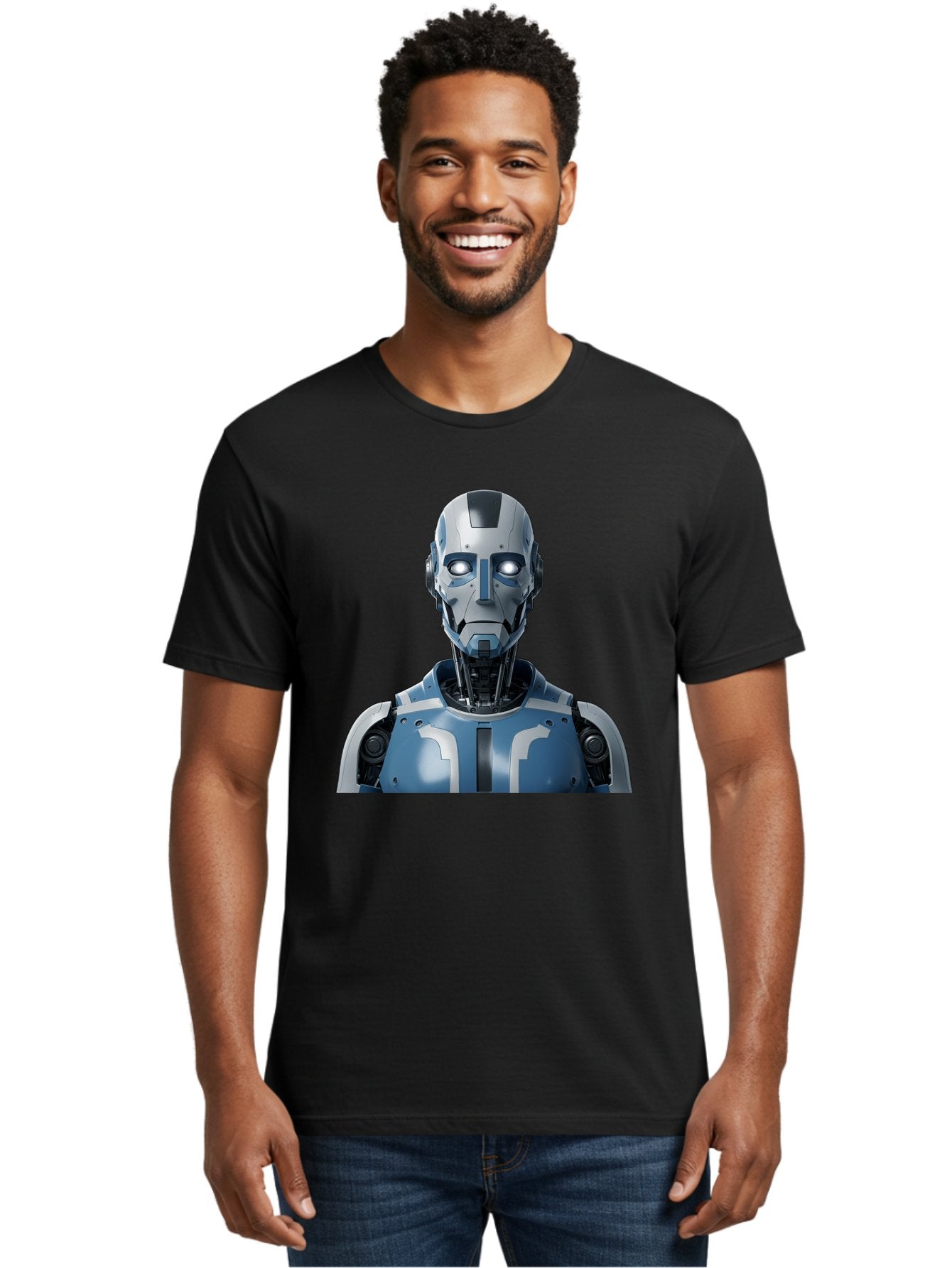 Robot-Bust Men'S Graphic Tee, 100% Cotton, Comfortable Casual Summer Wear, Machine Washable, Vintage Camera, Old Camera, Antique Camera, Black Camera, Classic Photography, Photography Equipment, Nostalgic Device, Film Camera, Camera Art Bah030 30