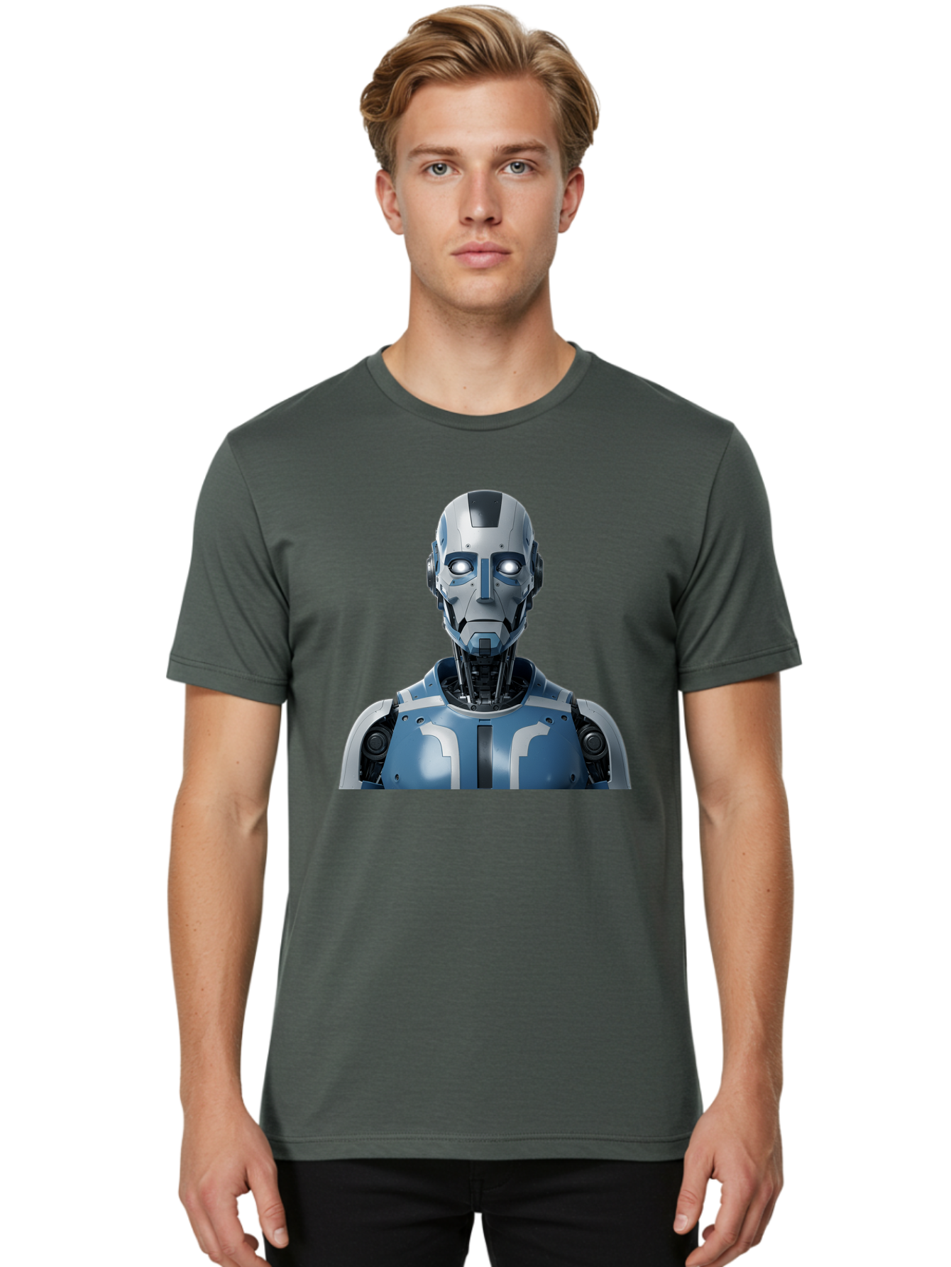 Robot-Bust Men'S Graphic Tee, 100% Cotton, Comfortable Casual Summer Wear, Machine Washable, Vintage Camera, Old Camera, Antique Camera, Black Camera, Classic Photography, Photography Equipment, Nostalgic Device, Film Camera, Camera Art Bah030 28