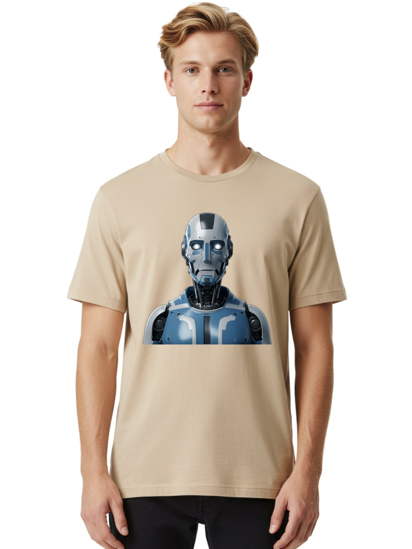 Robot-Bust Men'S Graphic Tee, 100% Cotton, Comfortable Casual Summer Wear, Machine Washable, Vintage Camera, Old Camera, Antique Camera, Black Camera, Classic Photography, Photography Equipment, Nostalgic Device, Film Camera, Camera Art Bah030 21