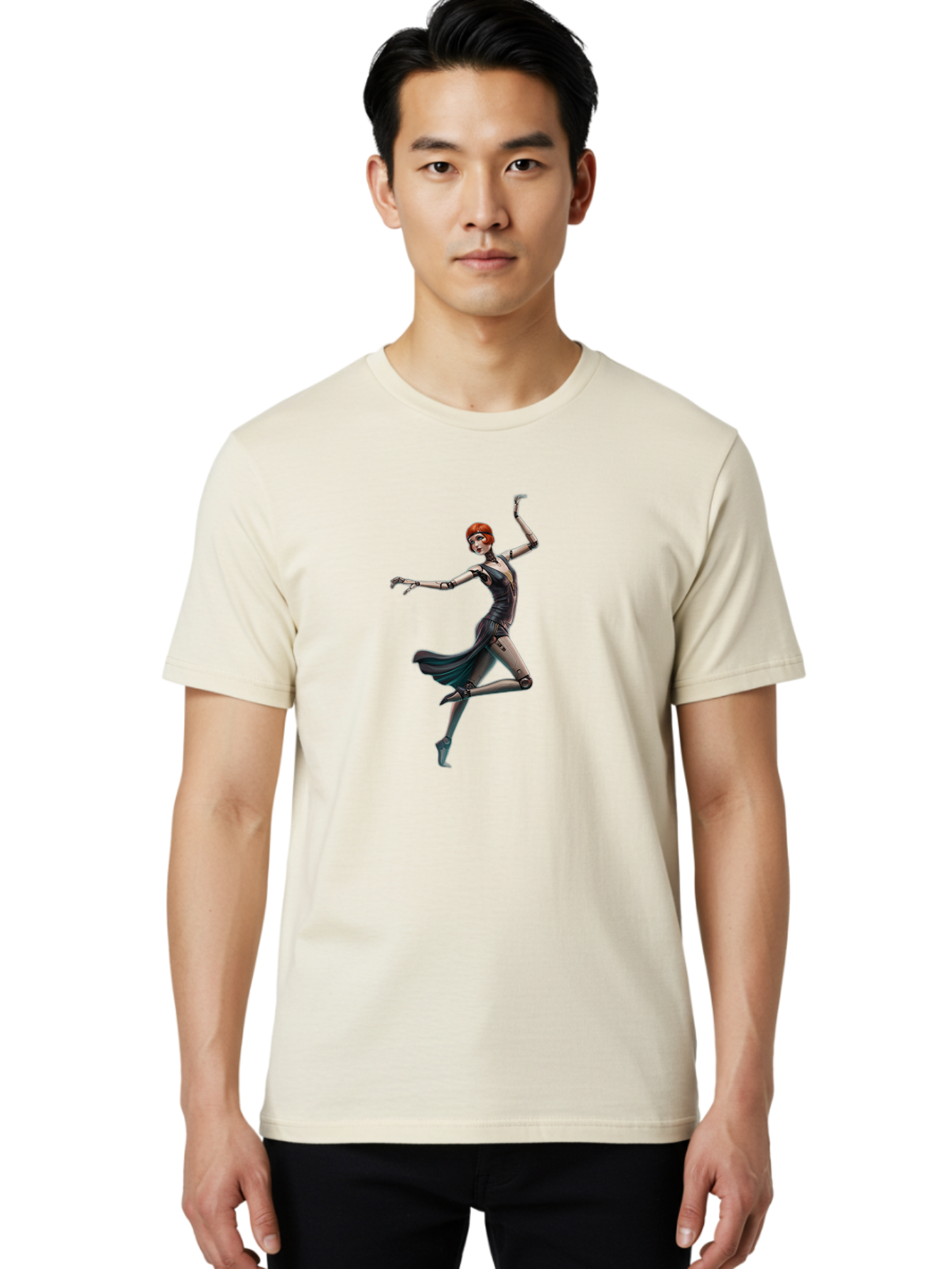 Robot-Girl-Dancing Men'S Graphic Tee, 100% Cotton, Comfortable Casual Summer Wear, Machine Washable, Vintage Camera, Old Camera, Antique Camera, Black Camera, Classic Photography, Photography Equipment, Nostalgic Device, Film Camera, Bah033 30