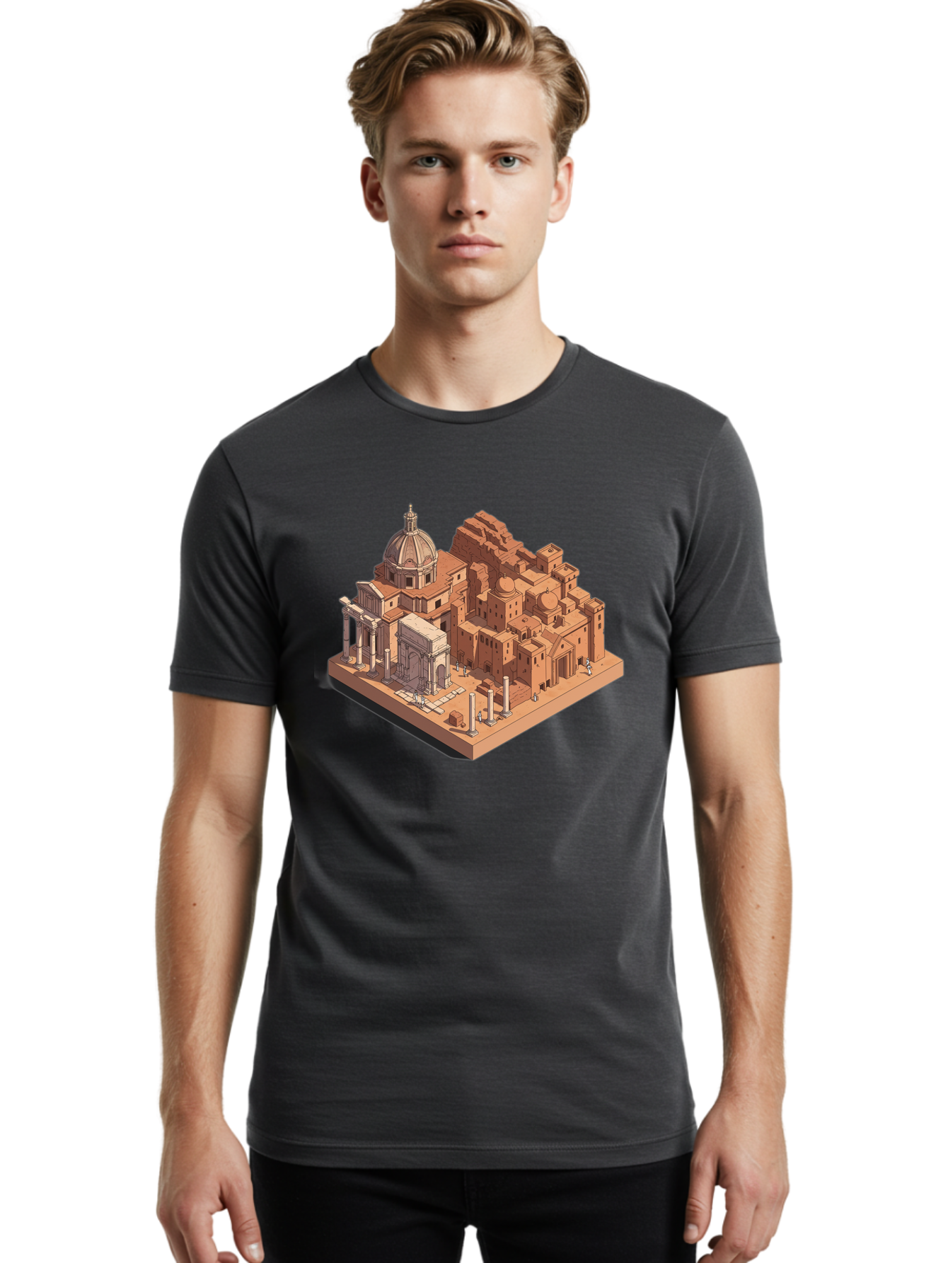 Roman-Ruins Men'S Graphic Tee, 100% Cotton, Comfortable Casual Summer Wear, Machine Washable, Vintage Camera, Old Camera, Antique Camera, Black Camera, Classic Photography, Photography Equipment, Nostalgic Device, Film Camera, Camera Art Bah038 22