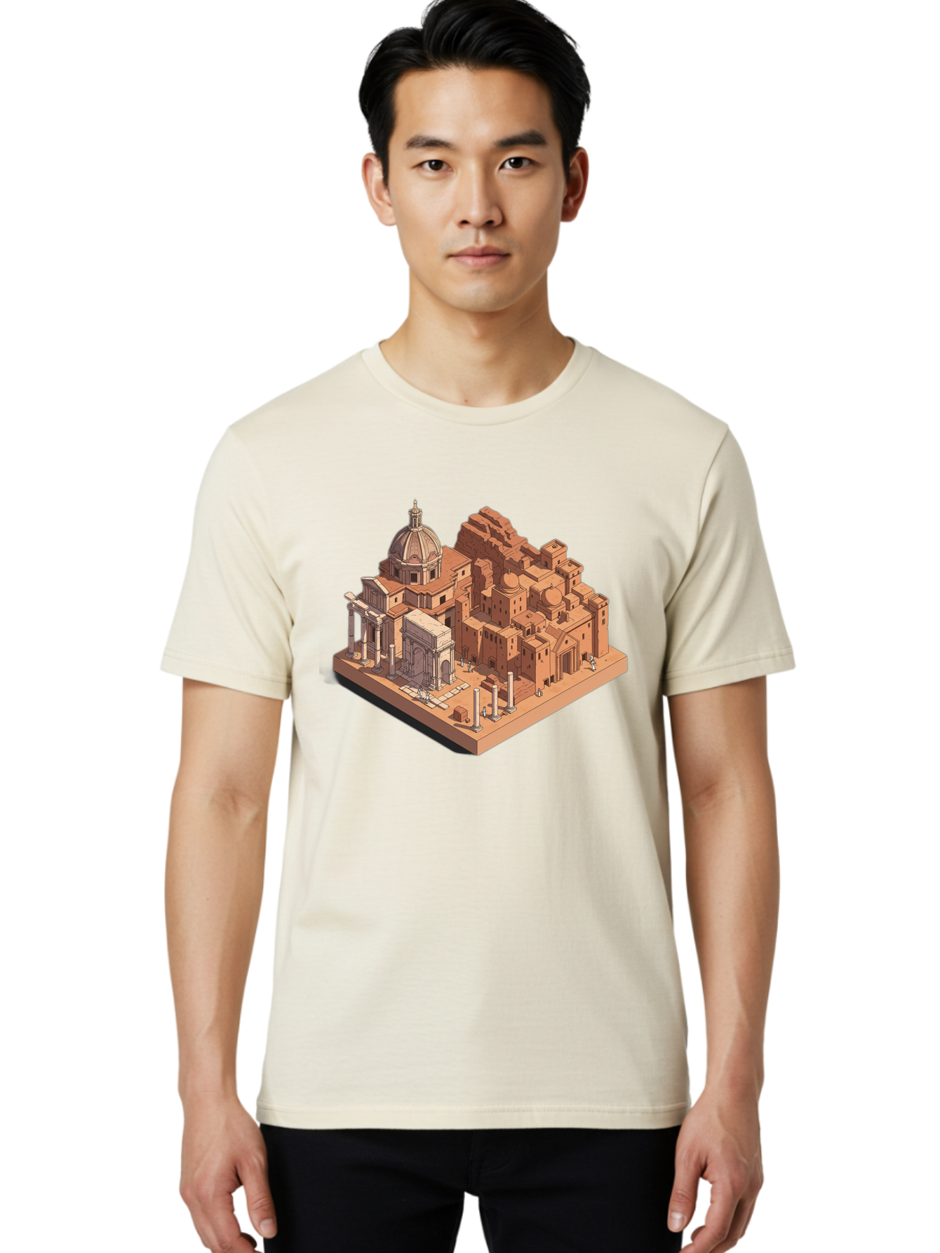 Roman-Ruins Men'S Graphic Tee, 100% Cotton, Comfortable Casual Summer Wear, Machine Washable, Vintage Camera, Old Camera, Antique Camera, Black Camera, Classic Photography, Photography Equipment, Nostalgic Device, Film Camera, Camera Art Bah038 25