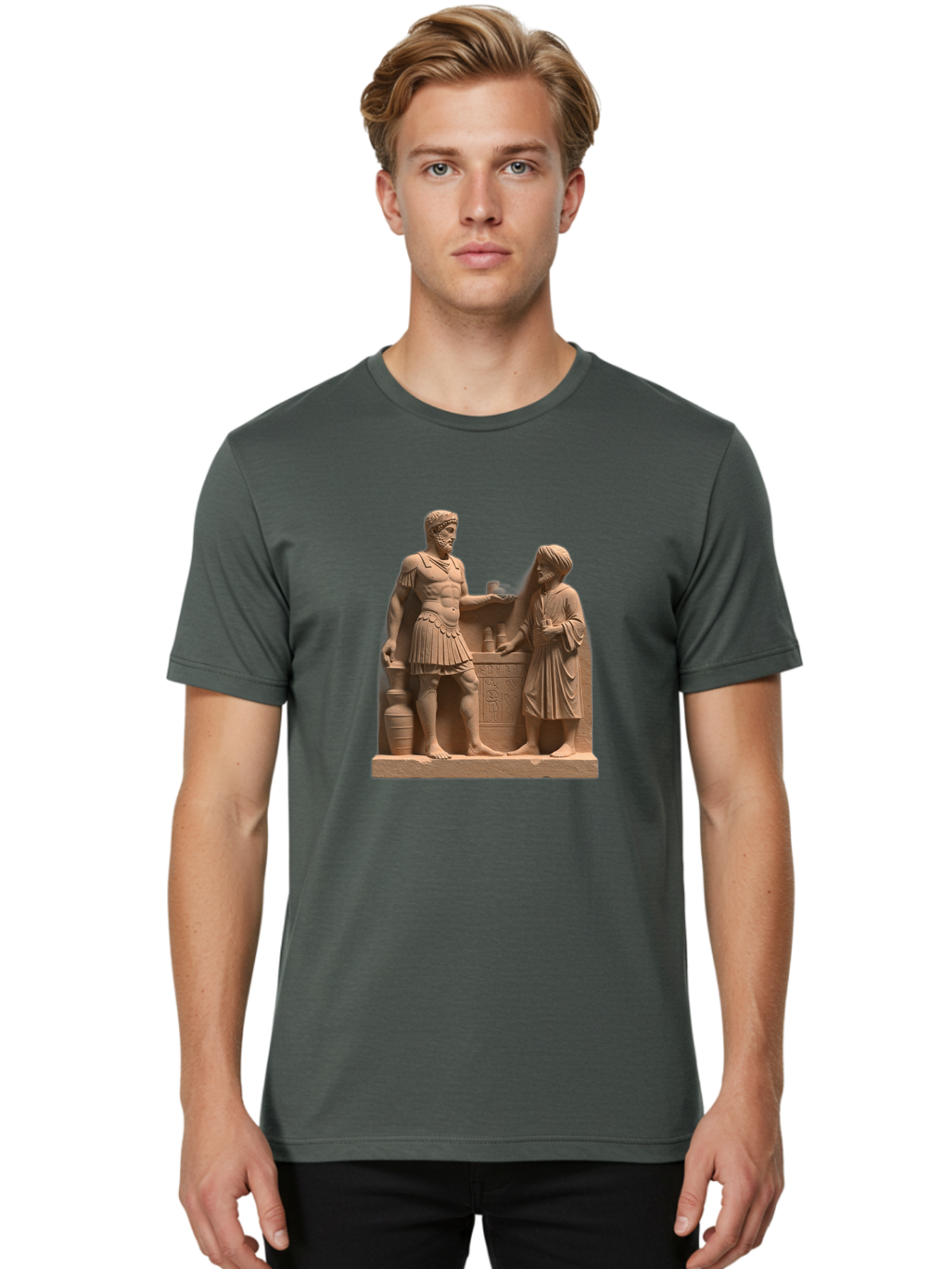 Roman-Soldier-And-Servant Men'S Graphic Tee, 100% Cotton, Comfortable Casual Summer Wear, Machine Washable, Vintage Camera, Old Camera, Antique Camera, Black Camera, Classic Photography, Photography Equipment, Nostalgic Device, Film Camera, Bah039 25