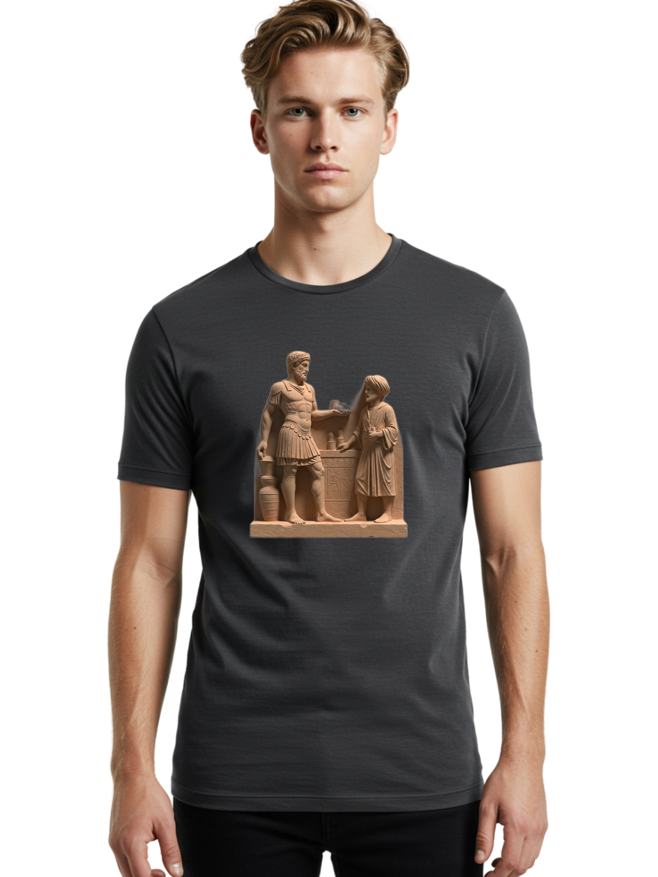 Roman-Soldier-And-Servant Men'S Graphic Tee, 100% Cotton, Comfortable Casual Summer Wear, Machine Washable, Vintage Camera, Old Camera, Antique Camera, Black Camera, Classic Photography, Photography Equipment, Nostalgic Device, Film Camera, Bah039 16