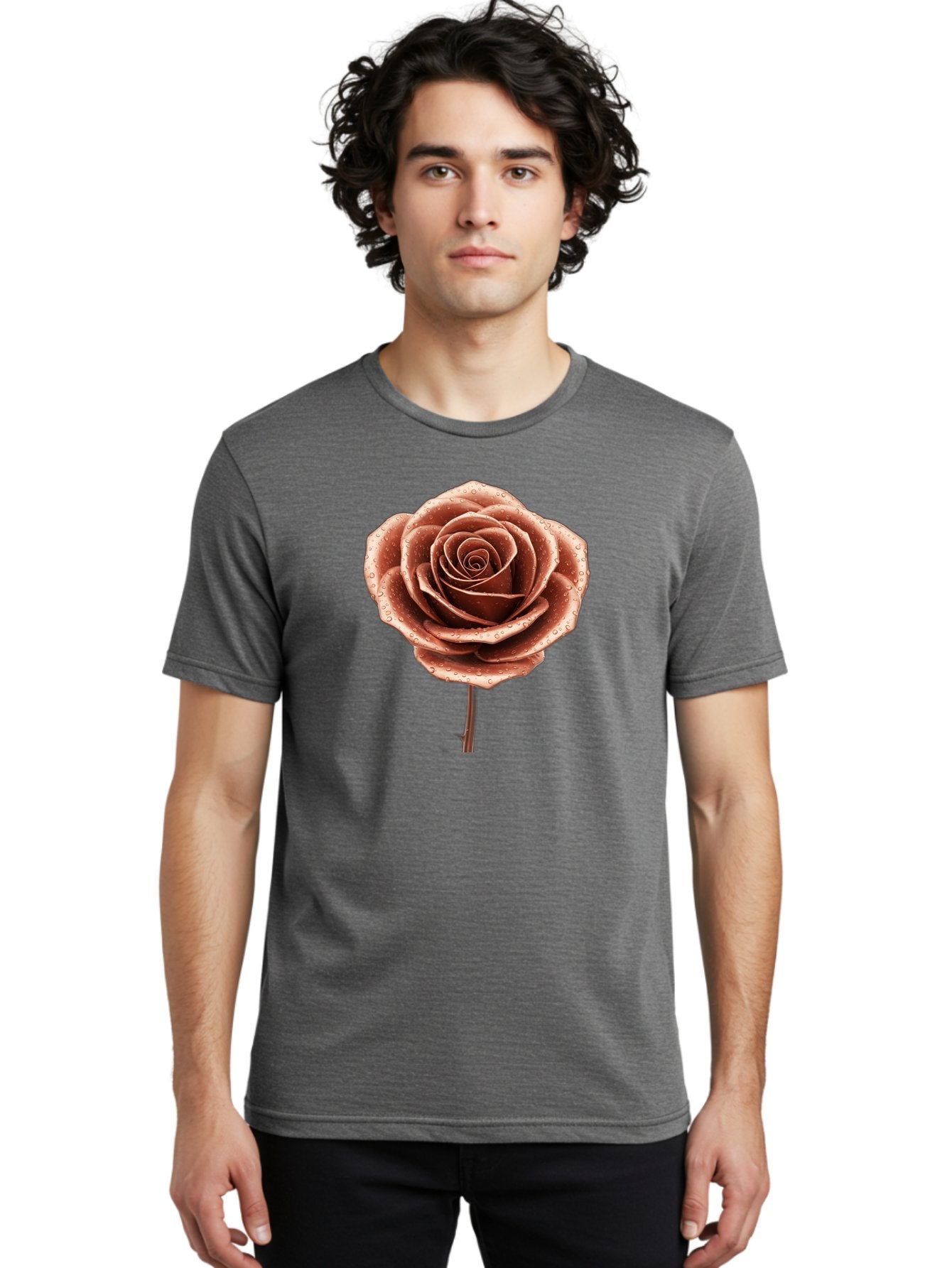 Rose-With-Water-Droplets Men'S Graphic Tee, 100% Cotton, Comfortable Casual Summer Wear, Machine Washable, Vintage Camera, Old Camera, Antique Camera, Black Camera, Classic Photography, Photography Equipment, Nostalgic Device, Film Camera, Bah045 30