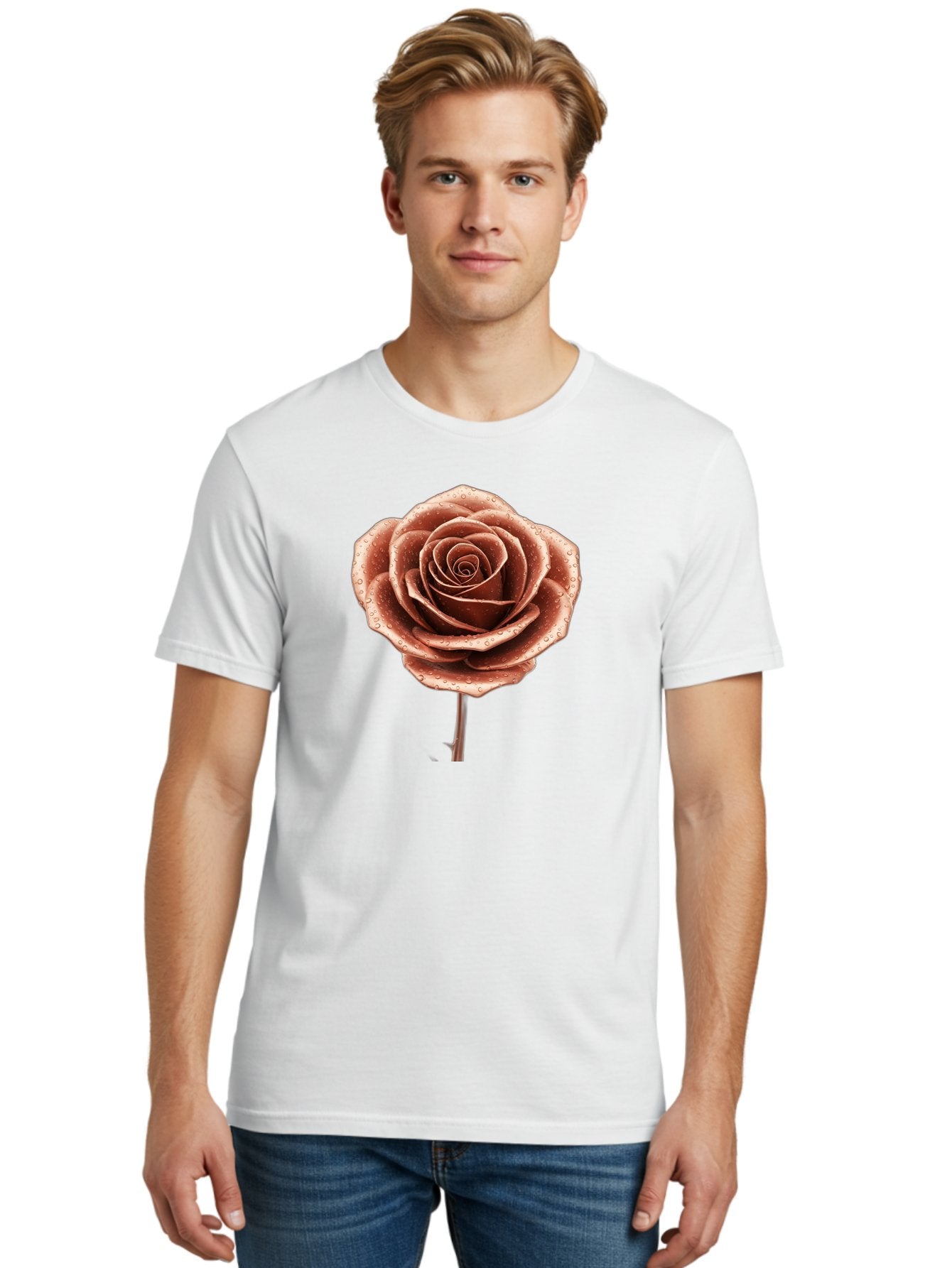 Rose-With-Water-Droplets Men'S Graphic Tee, 100% Cotton, Comfortable Casual Summer Wear, Machine Washable, Vintage Camera, Old Camera, Antique Camera, Black Camera, Classic Photography, Photography Equipment, Nostalgic Device, Film Camera, Bah045 27