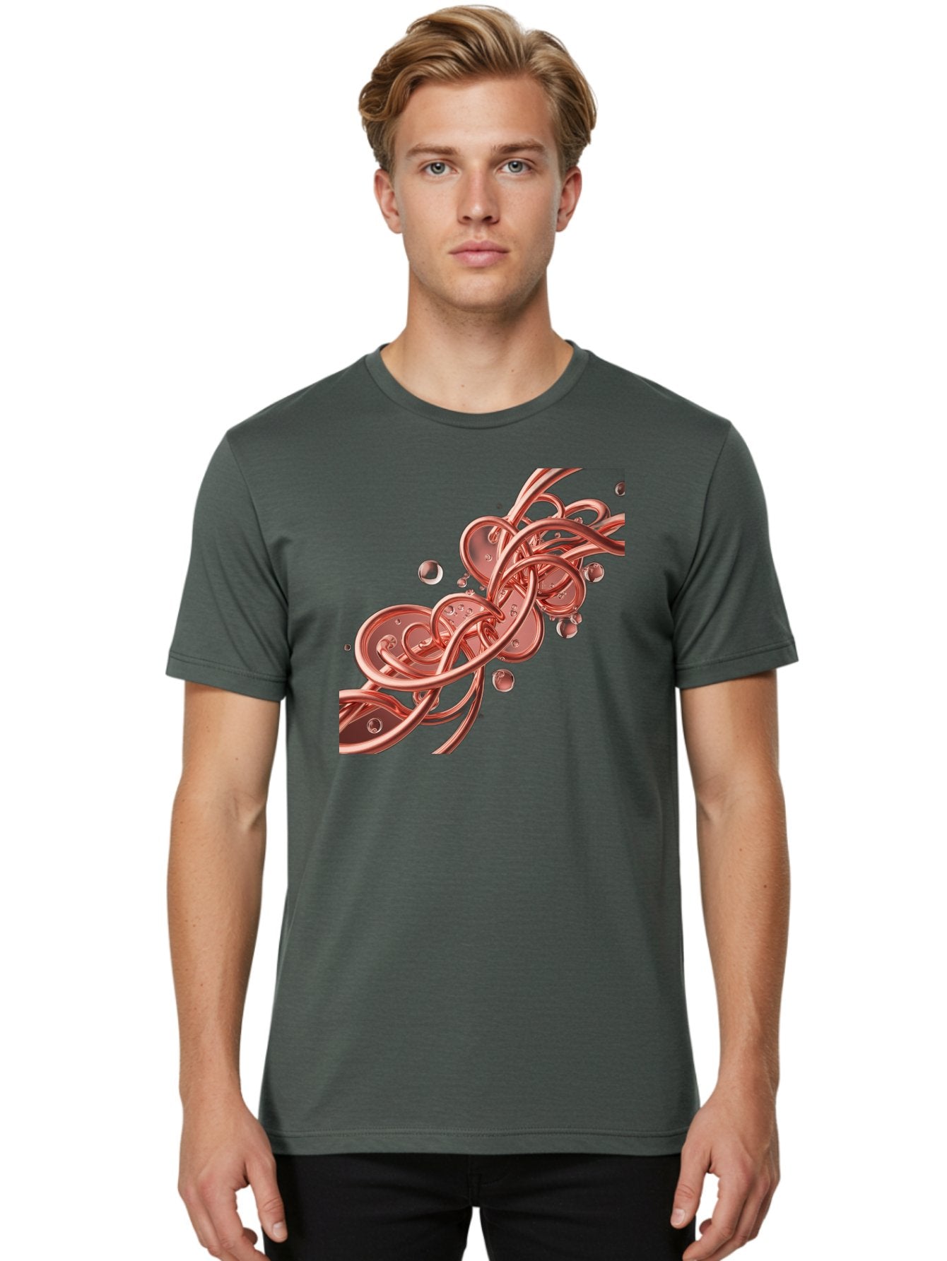 Rosegold-Abstract-Swirl Men'S Graphic Tee, 100% Cotton, Comfortable Casual Summer Wear, Machine Washable, Vintage Camera, Old Camera, Antique Camera, Black Camera, Classic Photography, Photography Equipment, Nostalgic Device, Film Camera, Bah046 18