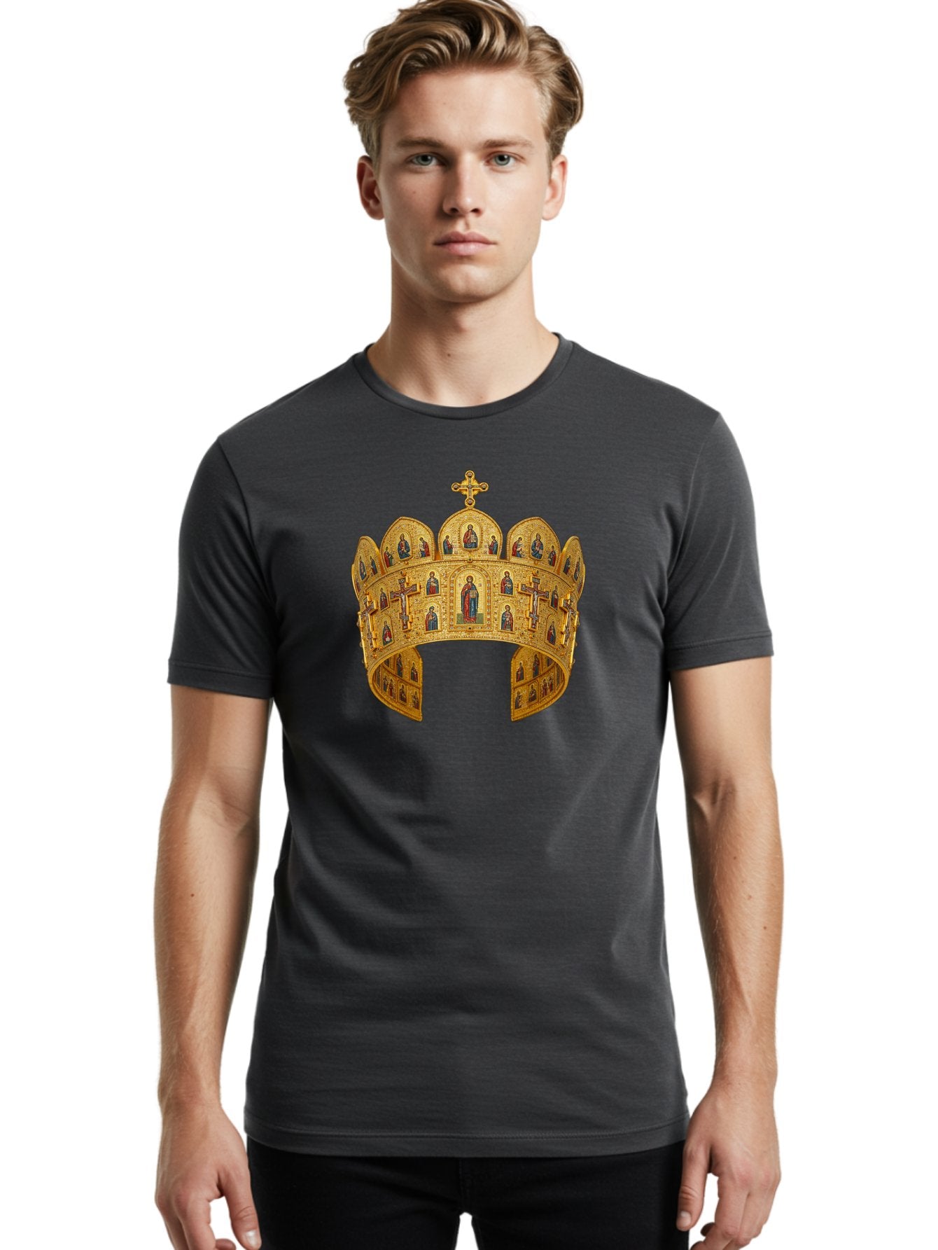 Russian-Crown Men'S Graphic Tee, 100% Cotton, Comfortable Casual Summer Wear, Machine Washable, Vintage Camera, Old Camera, Antique Camera, Black Camera, Classic Photography, Photography Equipment, Nostalgic Device, Film Camera, Camera Art Bah049 21