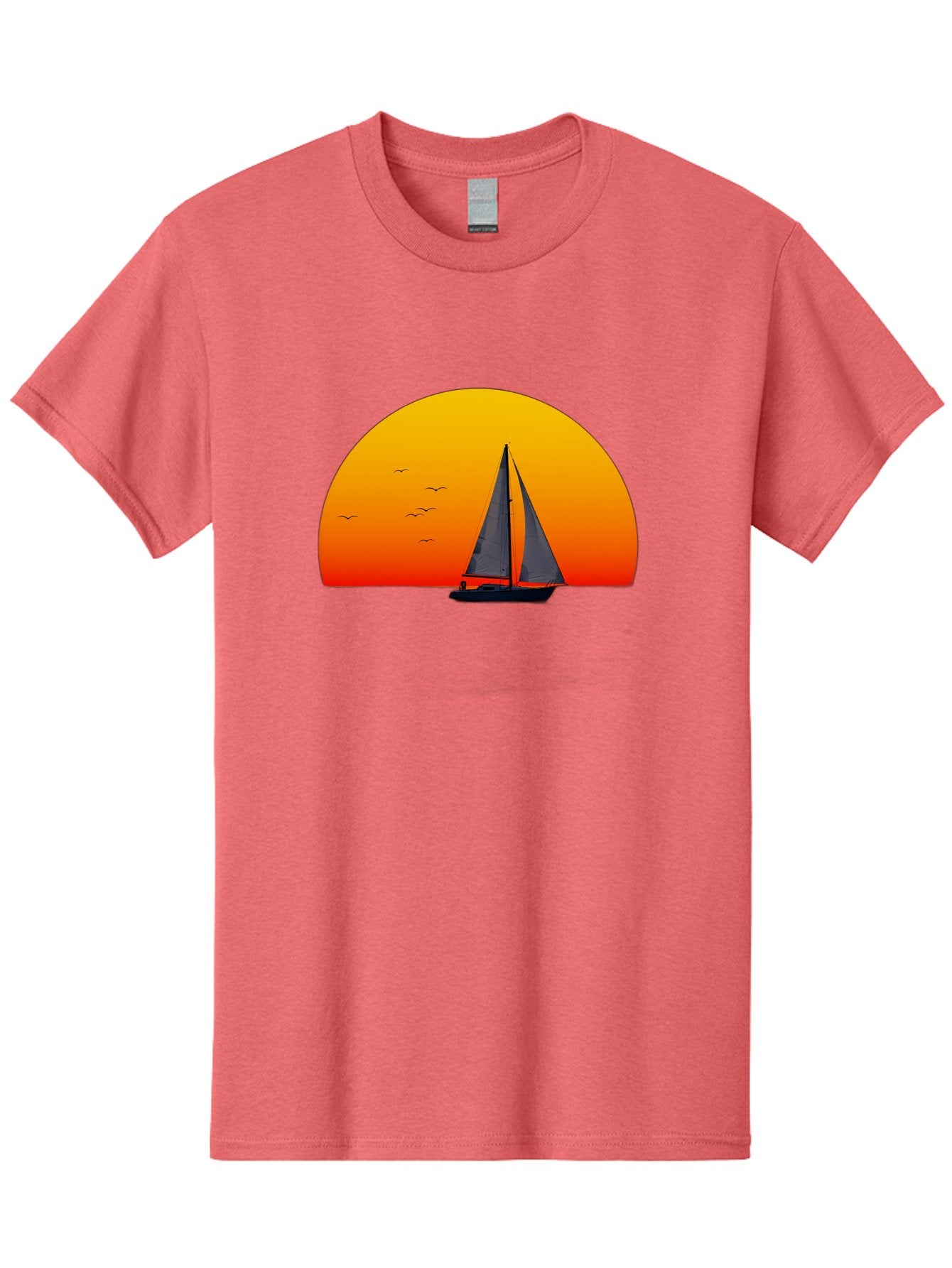 Sailboat-At-Sunset Men'S Graphic Tee, 100% Cotton, Comfortable Casual Summer Wear, Machine Washable, Vintage Camera, Old Camera, Antique Camera, Black Camera, Classic Photography, Photography Equipment, Nostalgic Device, Film Camera, Bah055