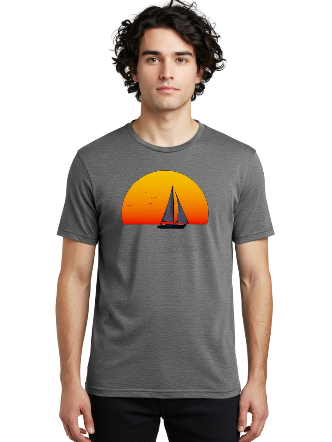 Sailboat-At-Sunset Men'S Graphic Tee, 100% Cotton, Comfortable Casual Summer Wear, Machine Washable, Vintage Camera, Old Camera, Antique Camera, Black Camera, Classic Photography, Photography Equipment, Nostalgic Device, Film Camera, Bah055 27