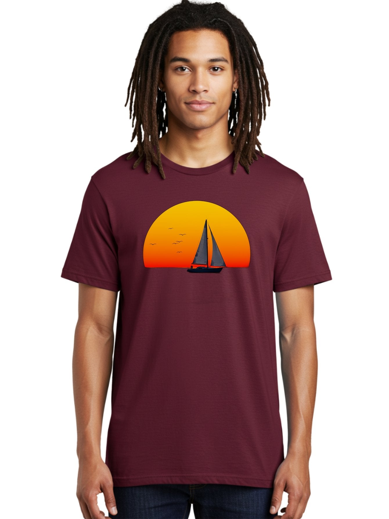Sailboat-At-Sunset Men'S Graphic Tee, 100% Cotton, Comfortable Casual Summer Wear, Machine Washable, Vintage Camera, Old Camera, Antique Camera, Black Camera, Classic Photography, Photography Equipment, Nostalgic Device, Film Camera, Bah055 30
