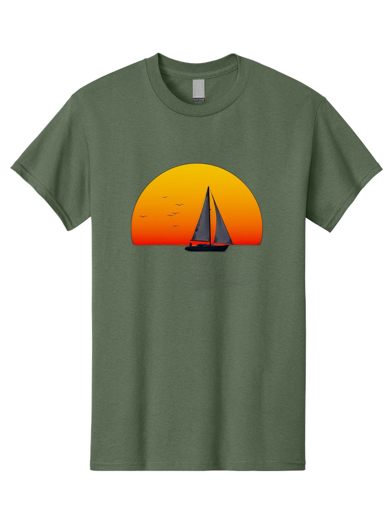 Sailboat-At-Sunset Men'S Graphic Tee, 100% Cotton, Comfortable Casual Summer Wear, Machine Washable, Vintage Camera, Old Camera, Antique Camera, Black Camera, Classic Photography, Photography Equipment, Nostalgic Device, Film Camera, Bah055