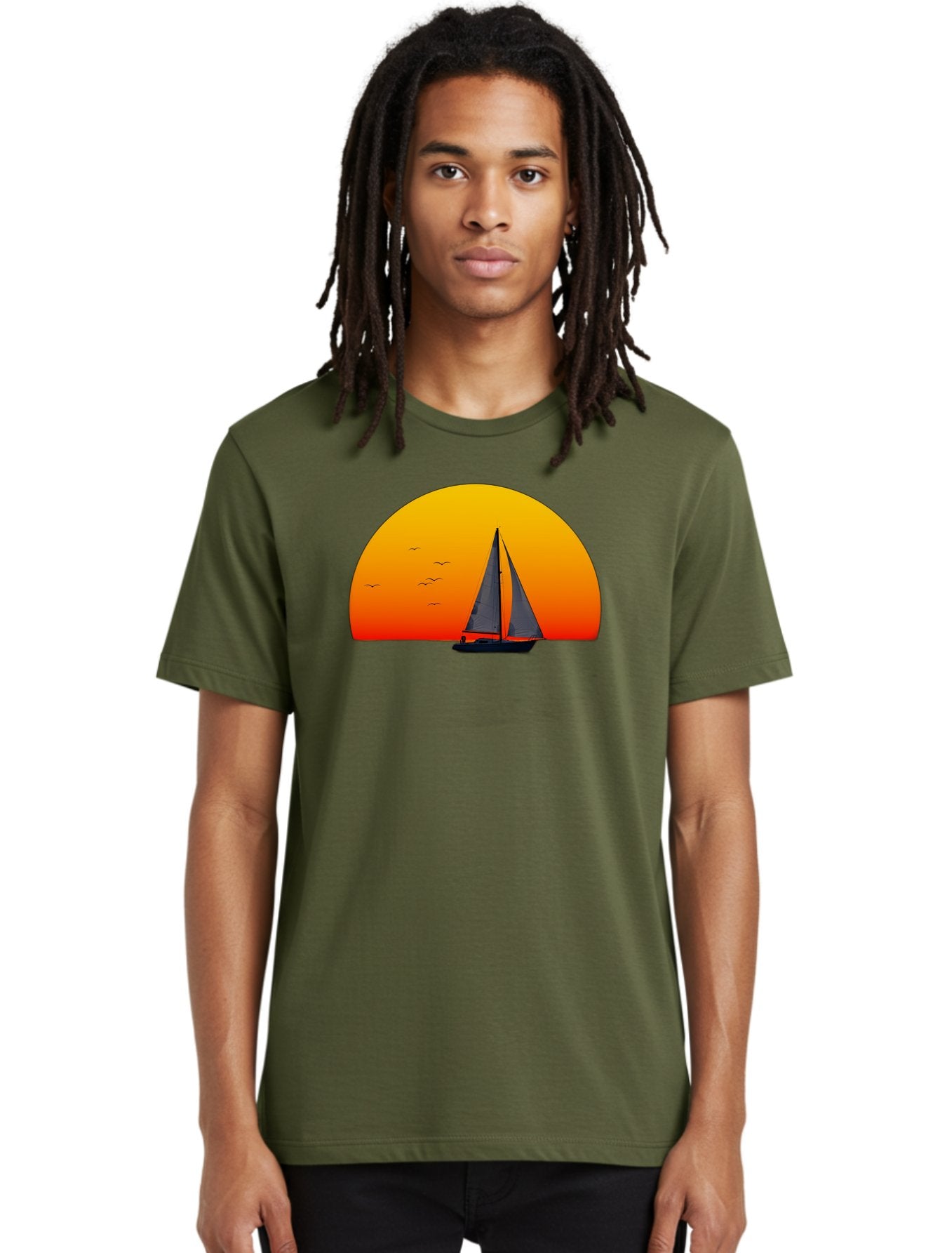 Sailboat-At-Sunset Men'S Graphic Tee, 100% Cotton, Comfortable Casual Summer Wear, Machine Washable, Vintage Camera, Old Camera, Antique Camera, Black Camera, Classic Photography, Photography Equipment, Nostalgic Device, Film Camera, Bah055 21