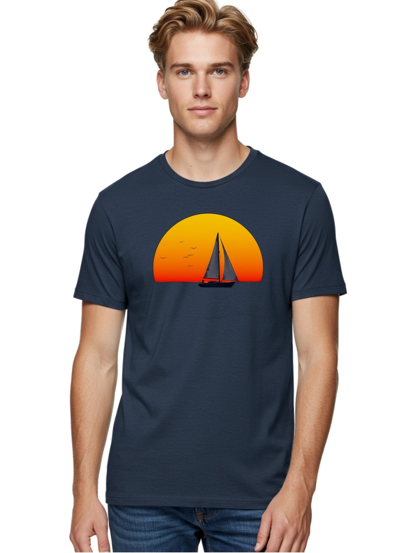 Sailboat-At-Sunset Men'S Graphic Tee, 100% Cotton, Comfortable Casual Summer Wear, Machine Washable, Vintage Camera, Old Camera, Antique Camera, Black Camera, Classic Photography, Photography Equipment, Nostalgic Device, Film Camera, Bah055 28