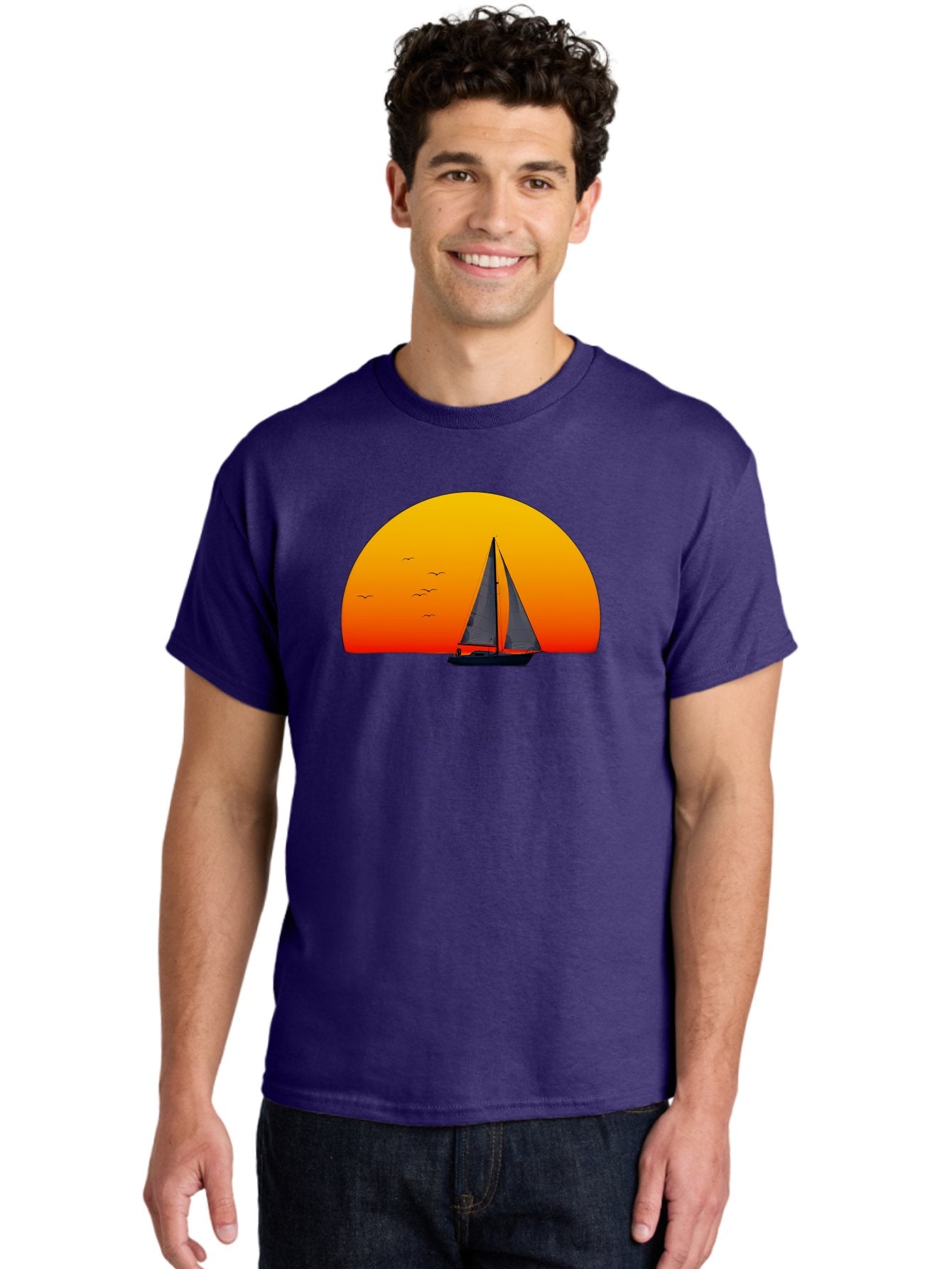 Sailboat-At-Sunset Men'S Graphic Tee, 100% Cotton, Comfortable Casual Summer Wear, Machine Washable, Vintage Camera, Old Camera, Antique Camera, Black Camera, Classic Photography, Photography Equipment, Nostalgic Device, Film Camera, Bah055 18