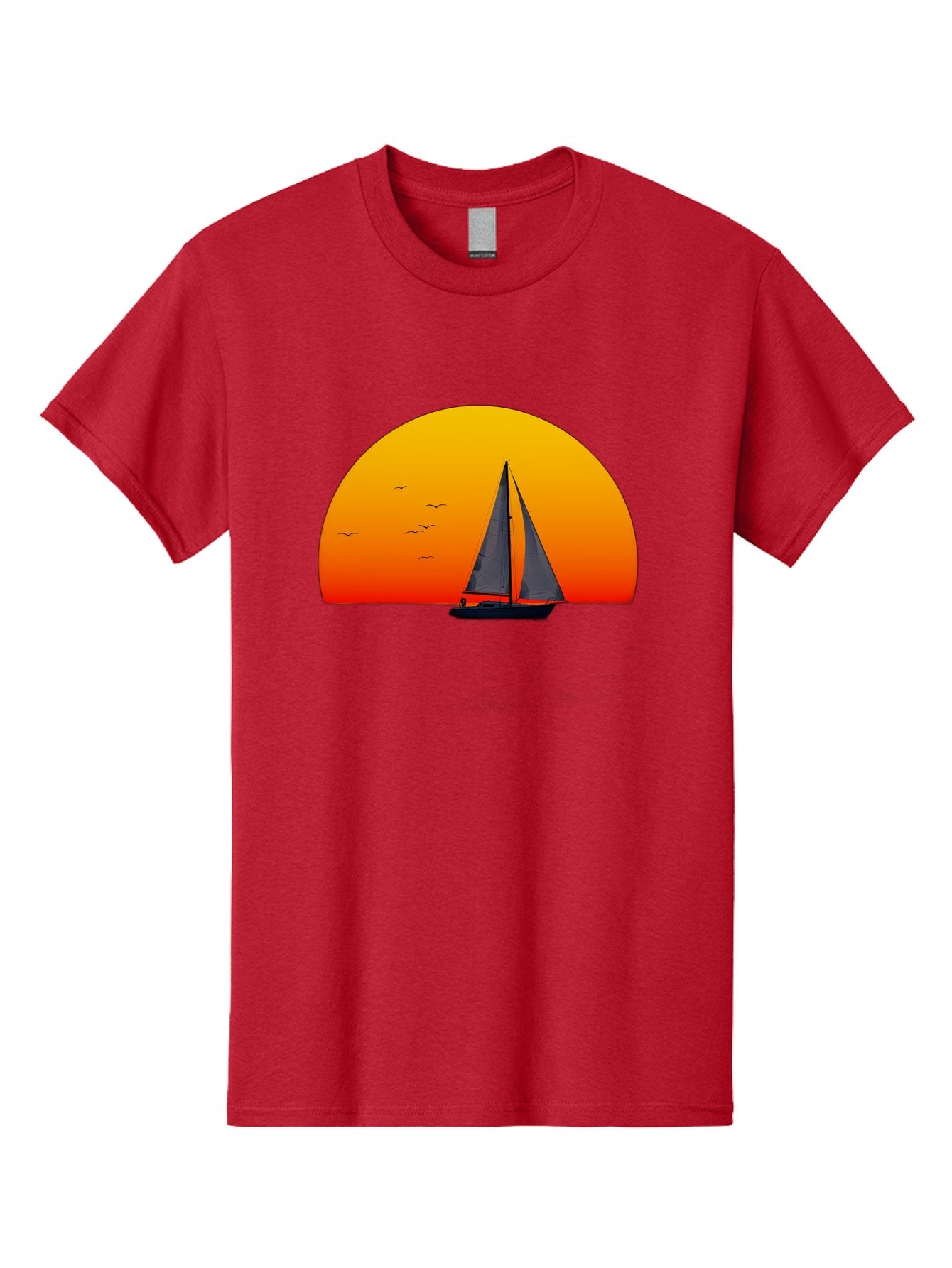 Sailboat-At-Sunset Men'S Graphic Tee, 100% Cotton, Comfortable Casual Summer Wear, Machine Washable, Vintage Camera, Old Camera, Antique Camera, Black Camera, Classic Photography, Photography Equipment, Nostalgic Device, Film Camera, Bah055 5
