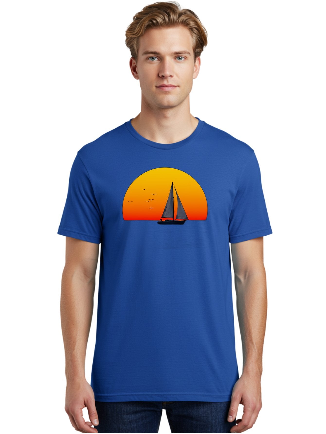 Sailboat-At-Sunset Men'S Graphic Tee, 100% Cotton, Comfortable Casual Summer Wear, Machine Washable, Vintage Camera, Old Camera, Antique Camera, Black Camera, Classic Photography, Photography Equipment, Nostalgic Device, Film Camera, Bah055 22