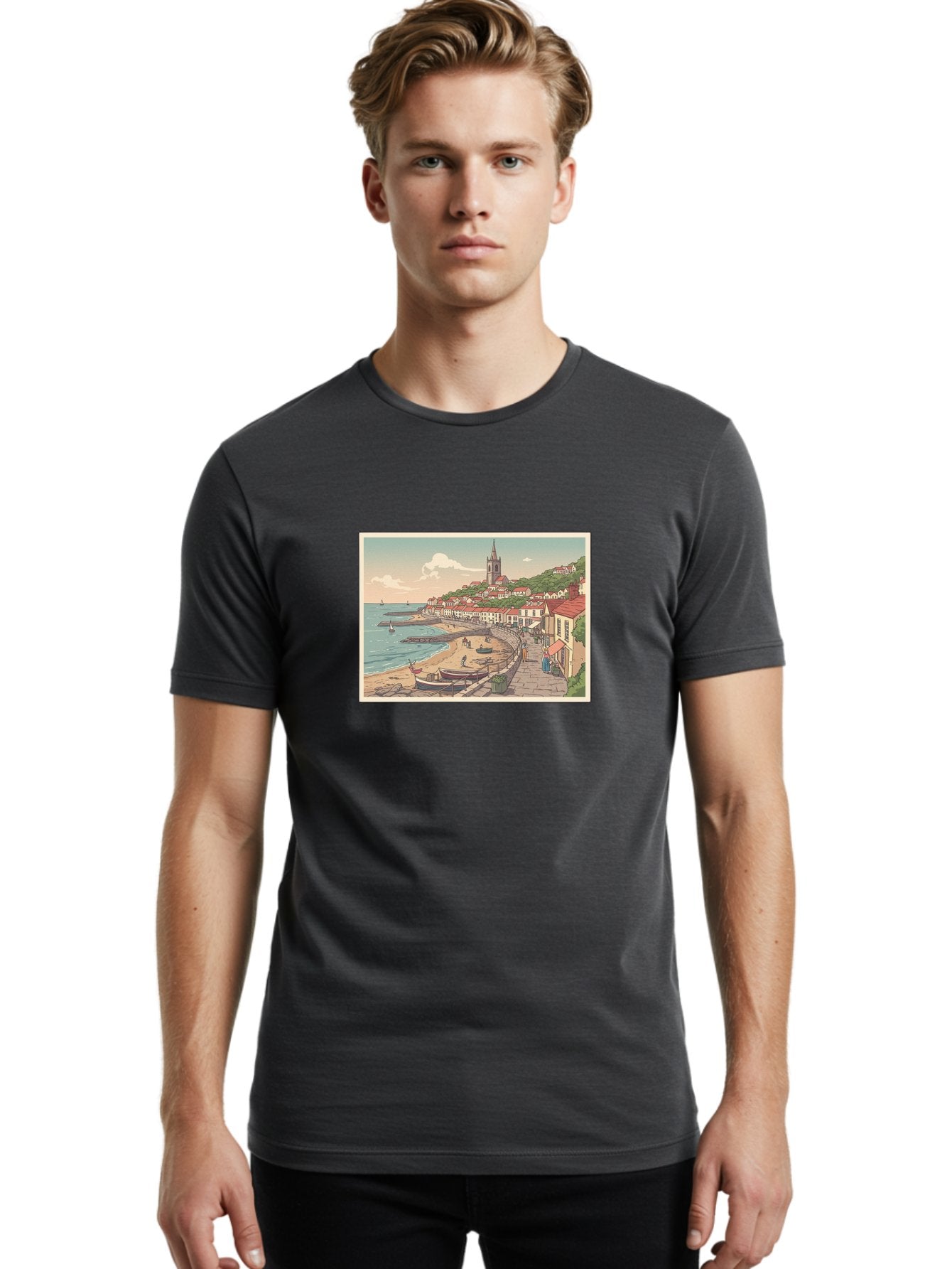Seaside-Village Men'S Graphic Tee, 100% Cotton, Comfortable Casual Summer Wear, Machine Washable, Vintage Camera, Old Camera, Antique Camera, Black Camera, Classic Photography, Photography Equipment, Nostalgic Device, Film Camera, Camera Art Bah083 18