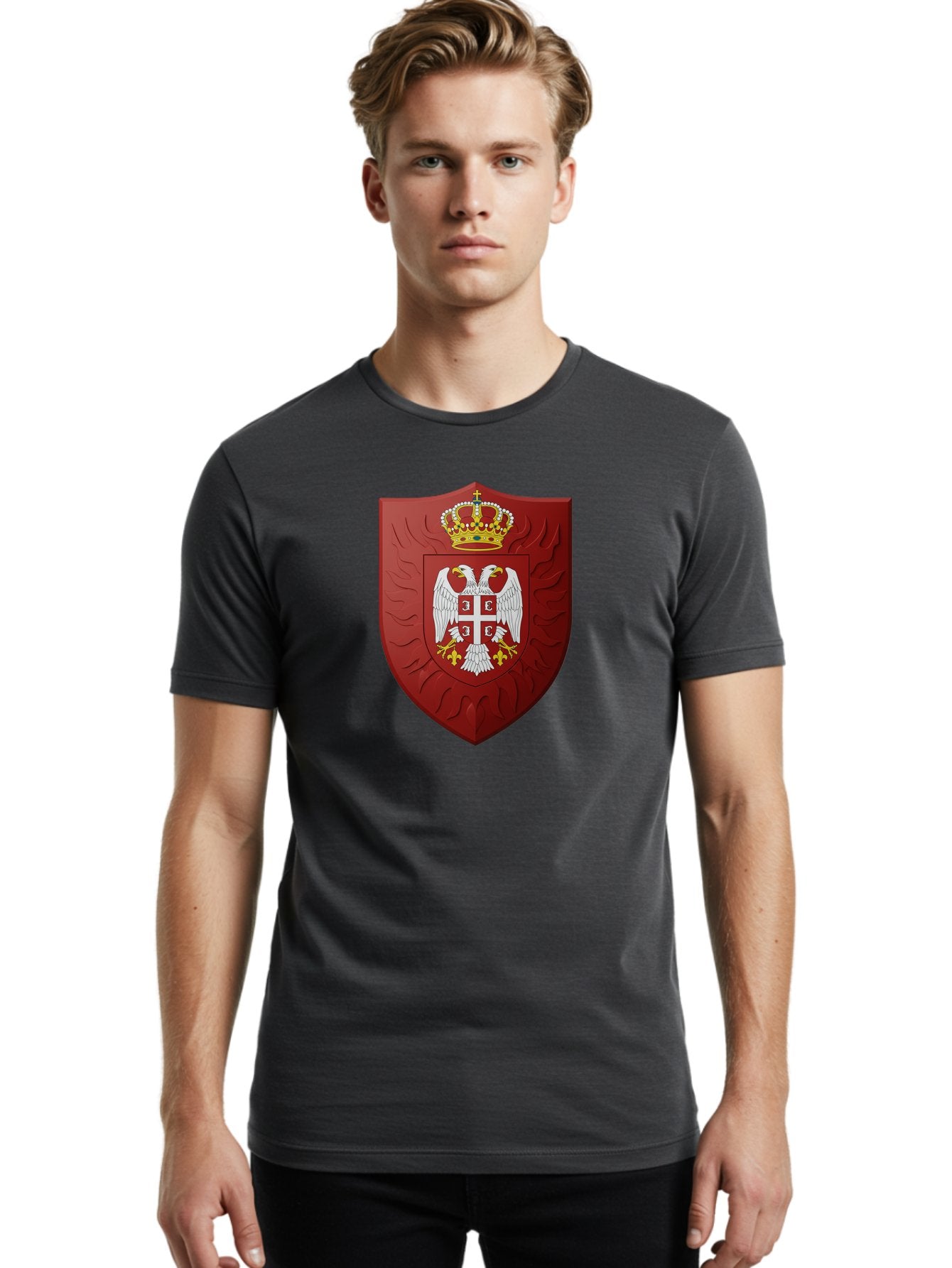 Serbian-Coat-Of-Arms-1 Men'S Graphic Tee, 100% Cotton, Comfortable Casual Summer Wear, Machine Washable, Vintage Camera, Old Camera, Antique Camera, Black Camera, Classic Photography, Photography Equipment, Nostalgic Device, Film Camera, Bah085 17