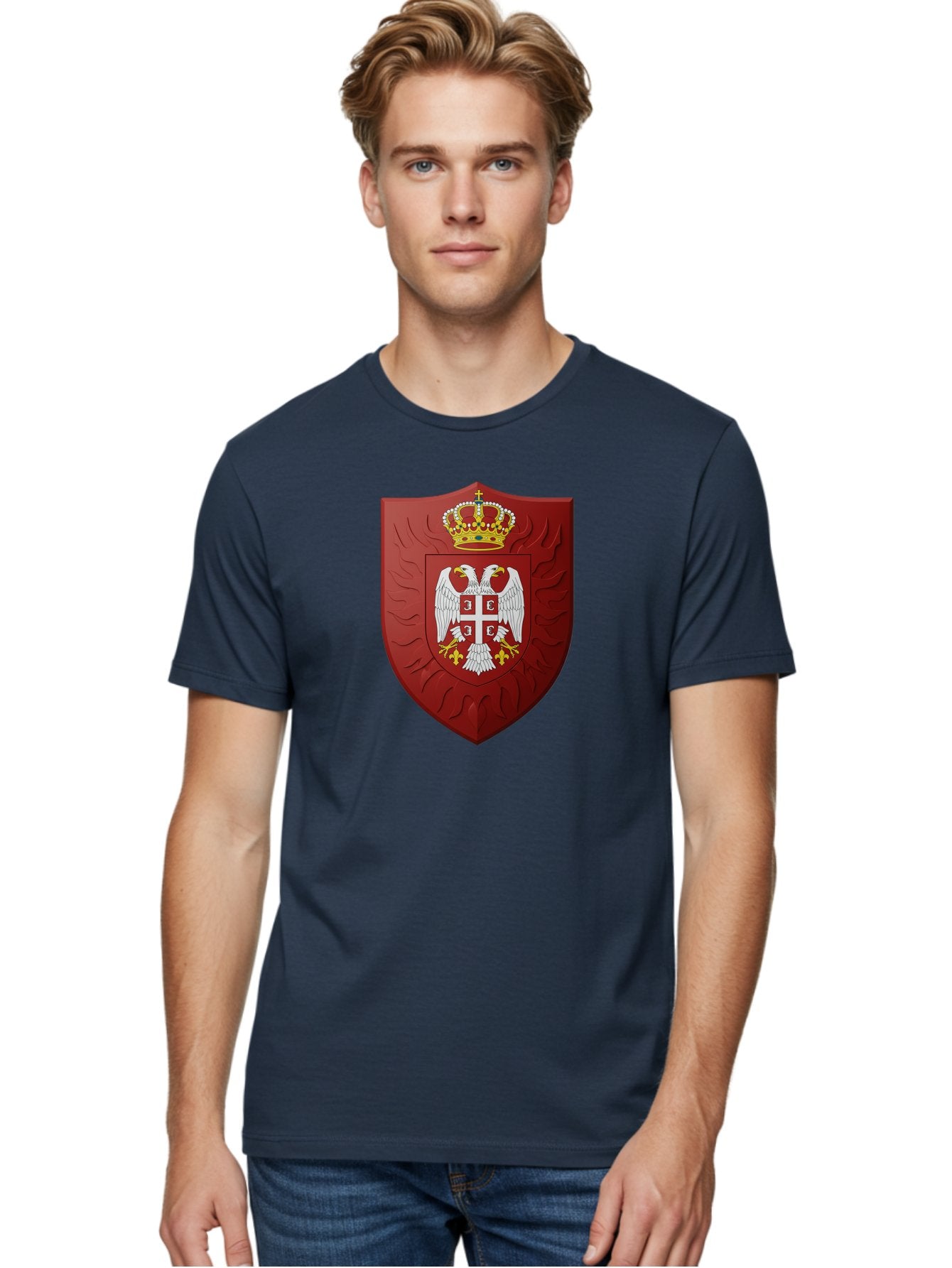 Serbian-Coat-Of-Arms-1 Men'S Graphic Tee, 100% Cotton, Comfortable Casual Summer Wear, Machine Washable, Vintage Camera, Old Camera, Antique Camera, Black Camera, Classic Photography, Photography Equipment, Nostalgic Device, Film Camera, Bah085 29