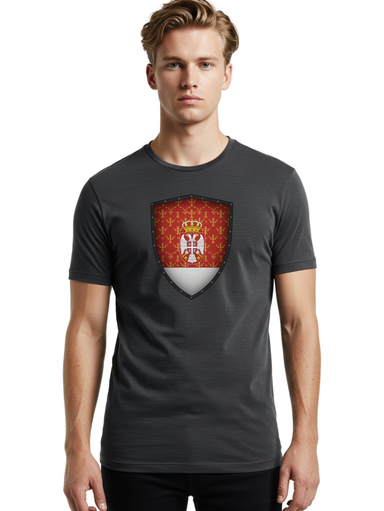 Serbian-Coat-Of-Arms-Shield Men'S Graphic Tee, 100% Cotton, Comfortable Casual Summer Wear, Machine Washable, Vintage Camera, Old Camera, Antique Camera, Black Camera, Classic Photography, Photography Equipment, Nostalgic Device, Film Camera, Bah086 28