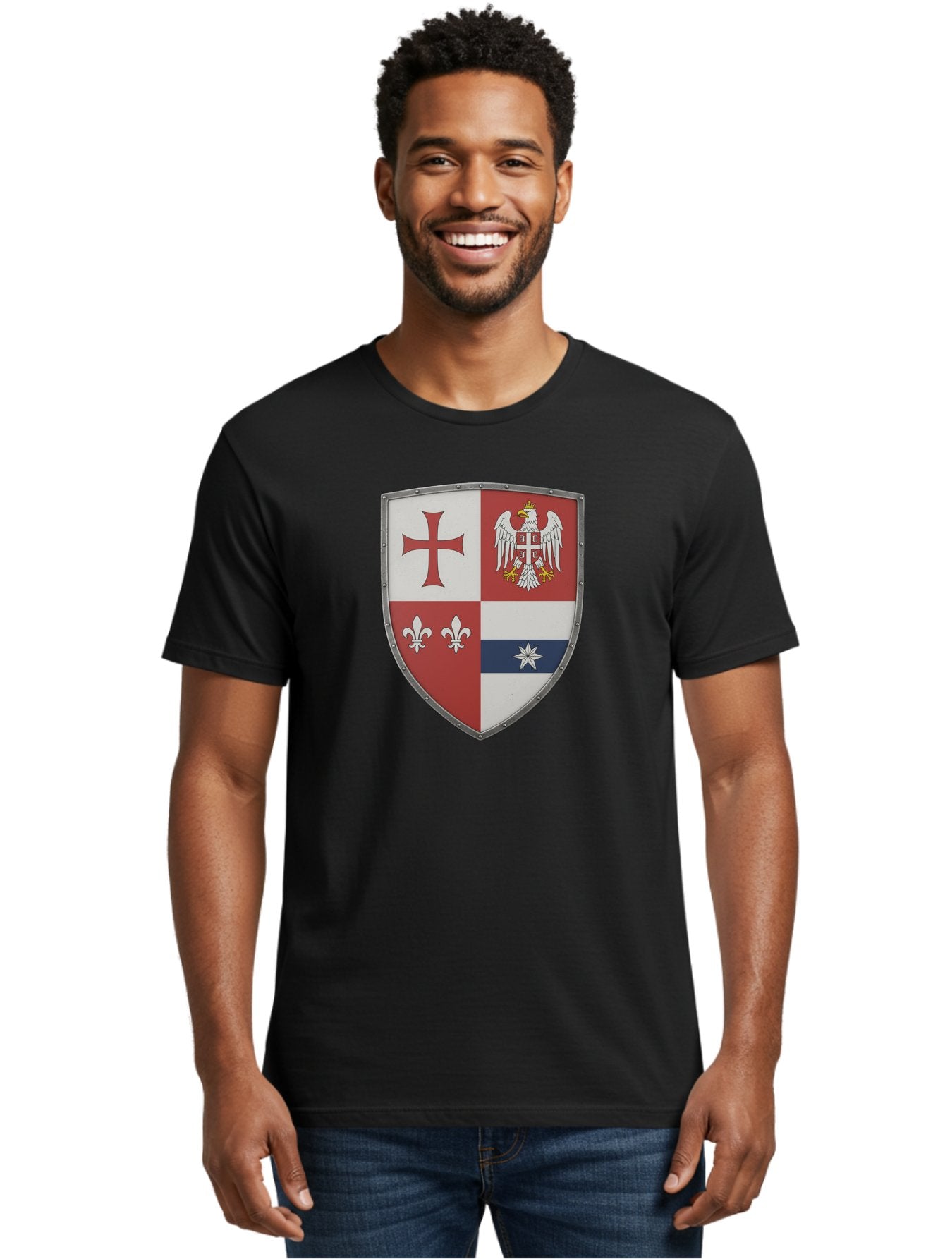 Shield-Coat-Of-Arms Men'S Graphic Tee, 100% Cotton, Comfortable Casual Summer Wear, Machine Washable, Vintage Camera, Old Camera, Antique Camera, Black Camera, Classic Photography, Photography Equipment, Nostalgic Device, Film Camera, Bah095 23