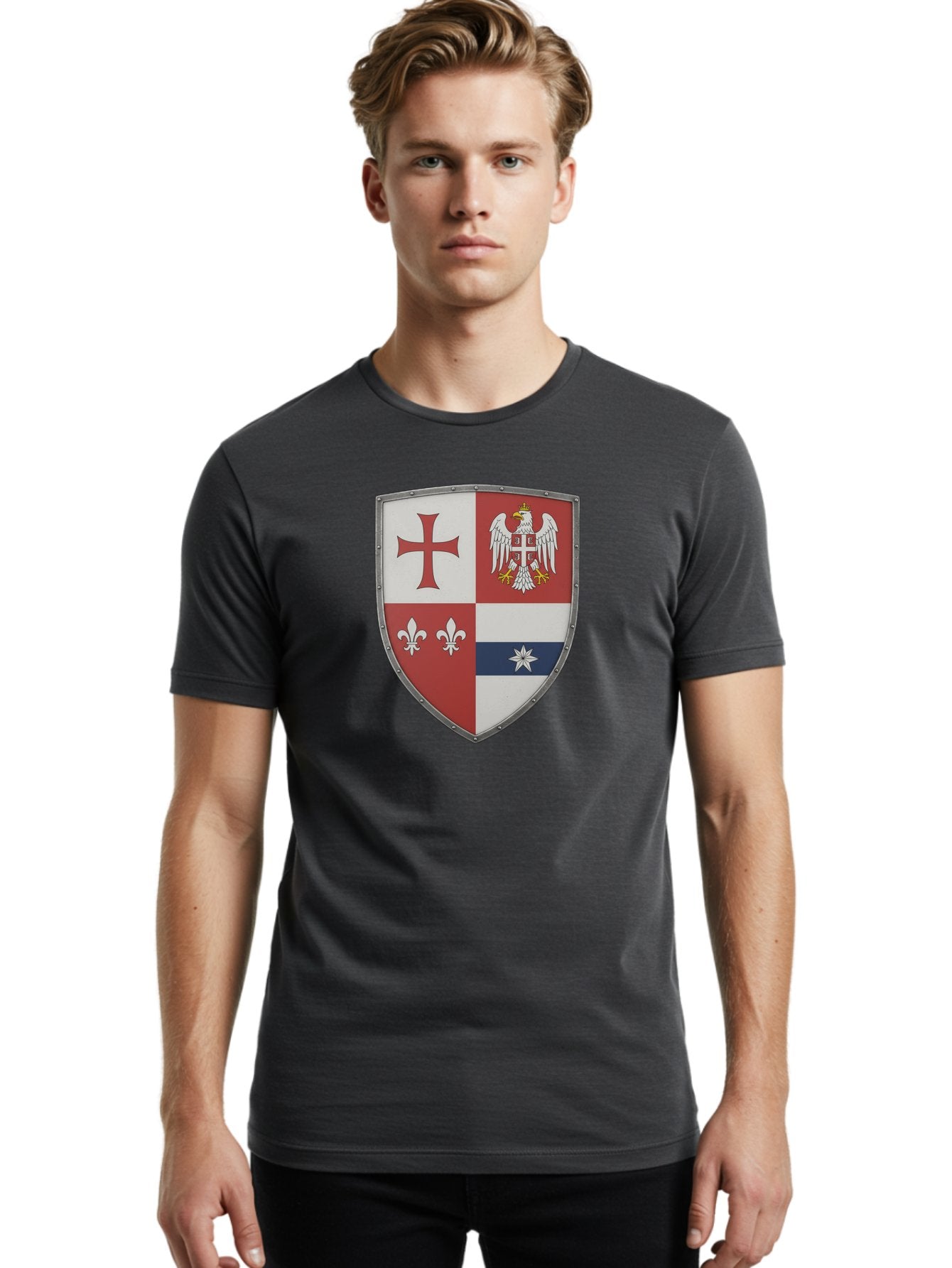 Shield-Coat-Of-Arms Men'S Graphic Tee, 100% Cotton, Comfortable Casual Summer Wear, Machine Washable, Vintage Camera, Old Camera, Antique Camera, Black Camera, Classic Photography, Photography Equipment, Nostalgic Device, Film Camera, Bah095 28