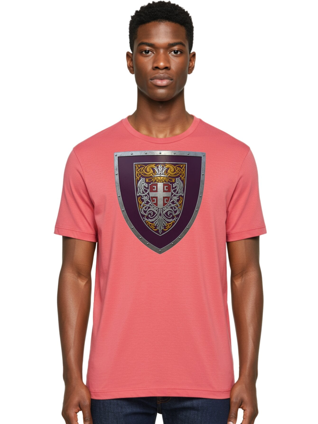 Shield-With-Cross Men'S Graphic Tee, 100% Cotton, Comfortable Casual Summer Wear, Machine Washable, Vintage Camera, Old Camera, Antique Camera, Black Camera, Classic Photography, Photography Equipment, Nostalgic Device, Film Camera, Camera Art Bah098 30