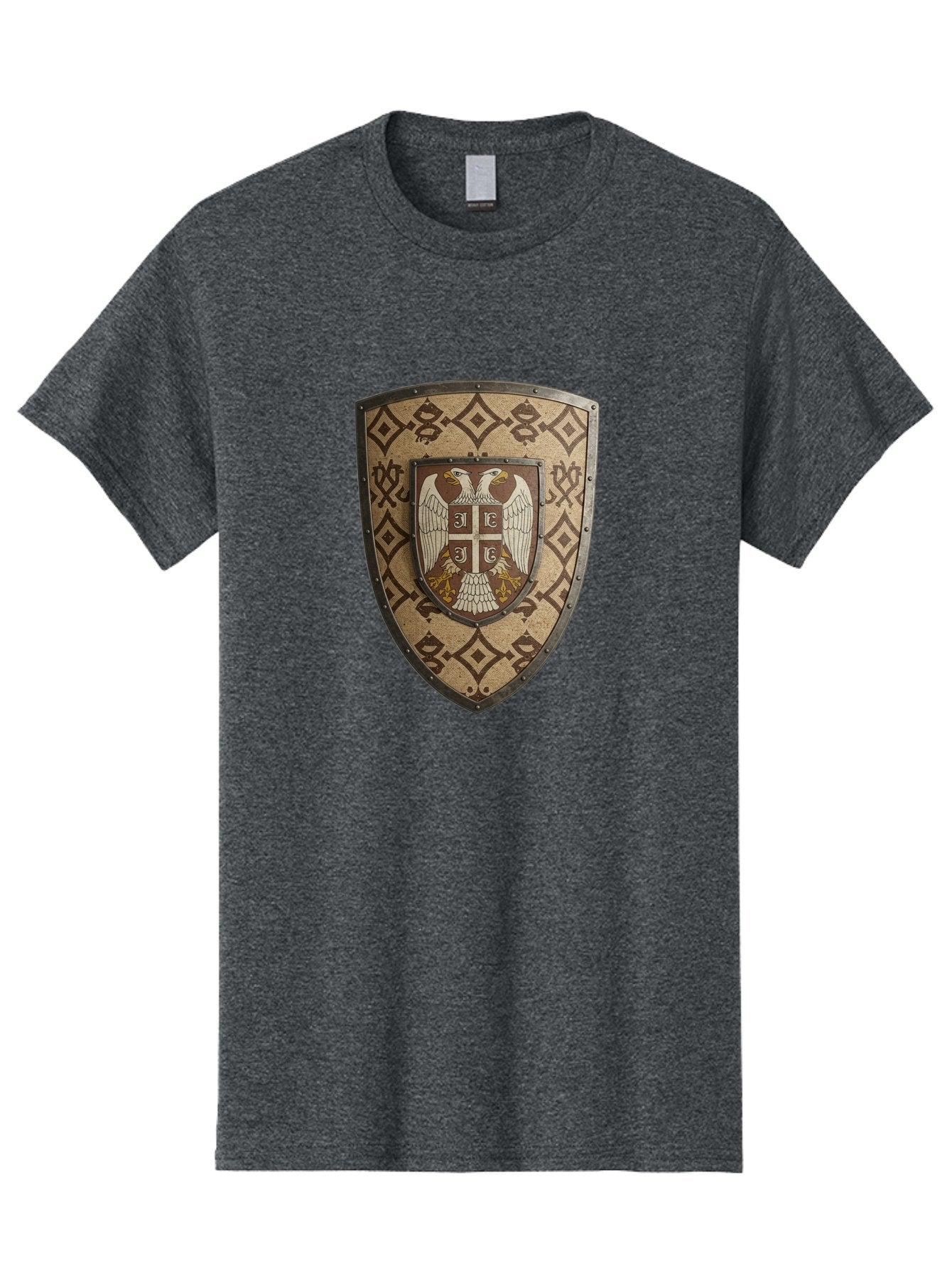 Shield-With-Double-Headed-Eagle Men'S Graphic Tee, 100% Cotton, Comfortable Casual Summer Wear, Machine Washable, Vintage Camera, Old Camera, Antique Camera, Black Camera, Classic Photography, Photography Equipment, Nostalgic Device, Bah099 3