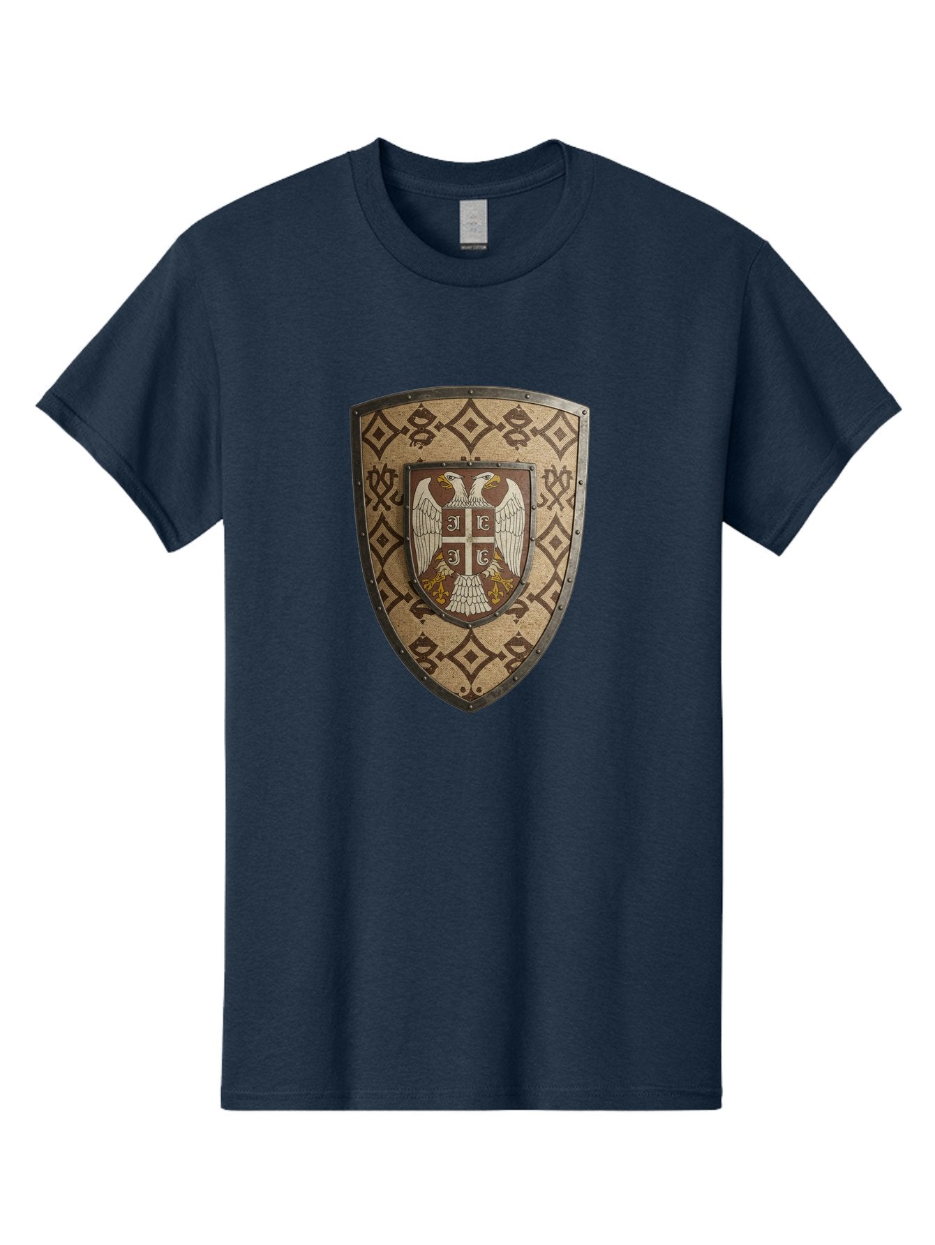 Shield-With-Double-Headed-Eagle Men'S Graphic Tee, 100% Cotton, Comfortable Casual Summer Wear, Machine Washable, Vintage Camera, Old Camera, Antique Camera, Black Camera, Classic Photography, Photography Equipment, Nostalgic Device, Bah099 12