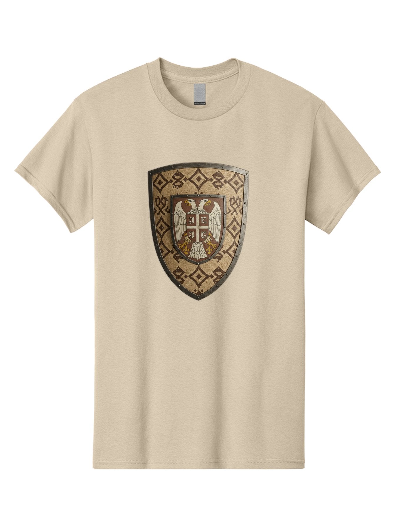 Shield-With-Double-Headed-Eagle Men'S Graphic Tee, 100% Cotton, Comfortable Casual Summer Wear, Machine Washable, Vintage Camera, Old Camera, Antique Camera, Black Camera, Classic Photography, Photography Equipment, Nostalgic Device, Bah099 14