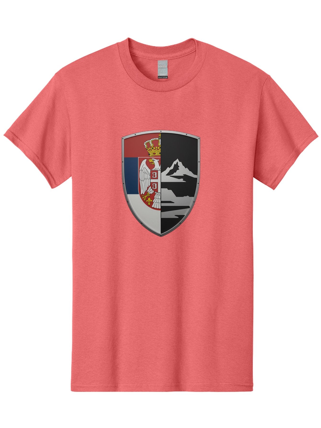 Shield-With-Eagle-And-Mountain Men'S Graphic Tee, 100% Cotton, Comfortable Casual Summer Wear, Machine Washable, Vintage Camera, Old Camera, Antique Camera, Black Camera, Classic Photography, Photography Equipment, Nostalgic Device, Bah100 10