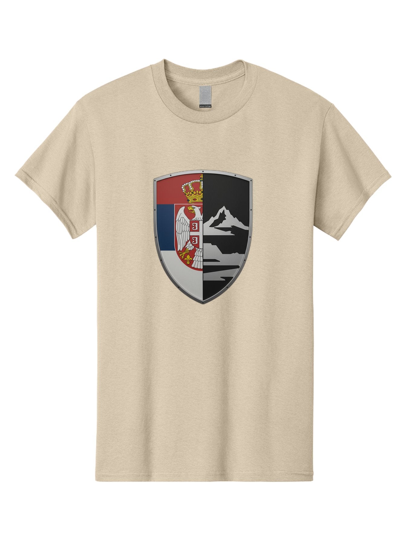 Shield-With-Eagle-And-Mountain Men'S Graphic Tee, 100% Cotton, Comfortable Casual Summer Wear, Machine Washable, Vintage Camera, Old Camera, Antique Camera, Black Camera, Classic Photography, Photography Equipment, Nostalgic Device, Bah100 6