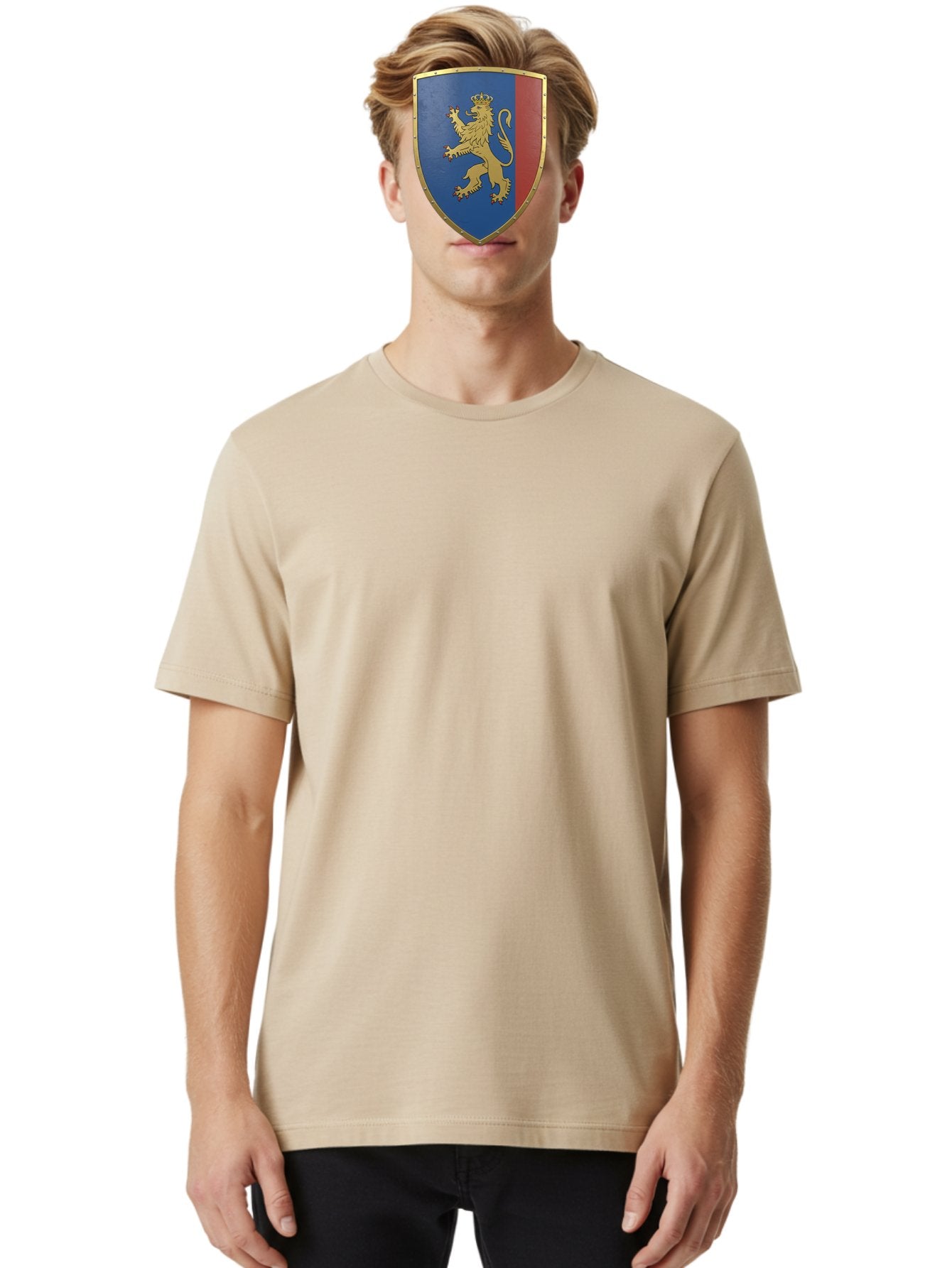 Shield-With-Lion Men'S Graphic Tee, 100% Cotton, Comfortable Casual Summer Wear, Machine Washable, Vintage Camera, Old Camera, Antique Camera, Black Camera, Classic Photography, Photography Equipment, Nostalgic Device, Film Camera, Camera Art Bah101 21