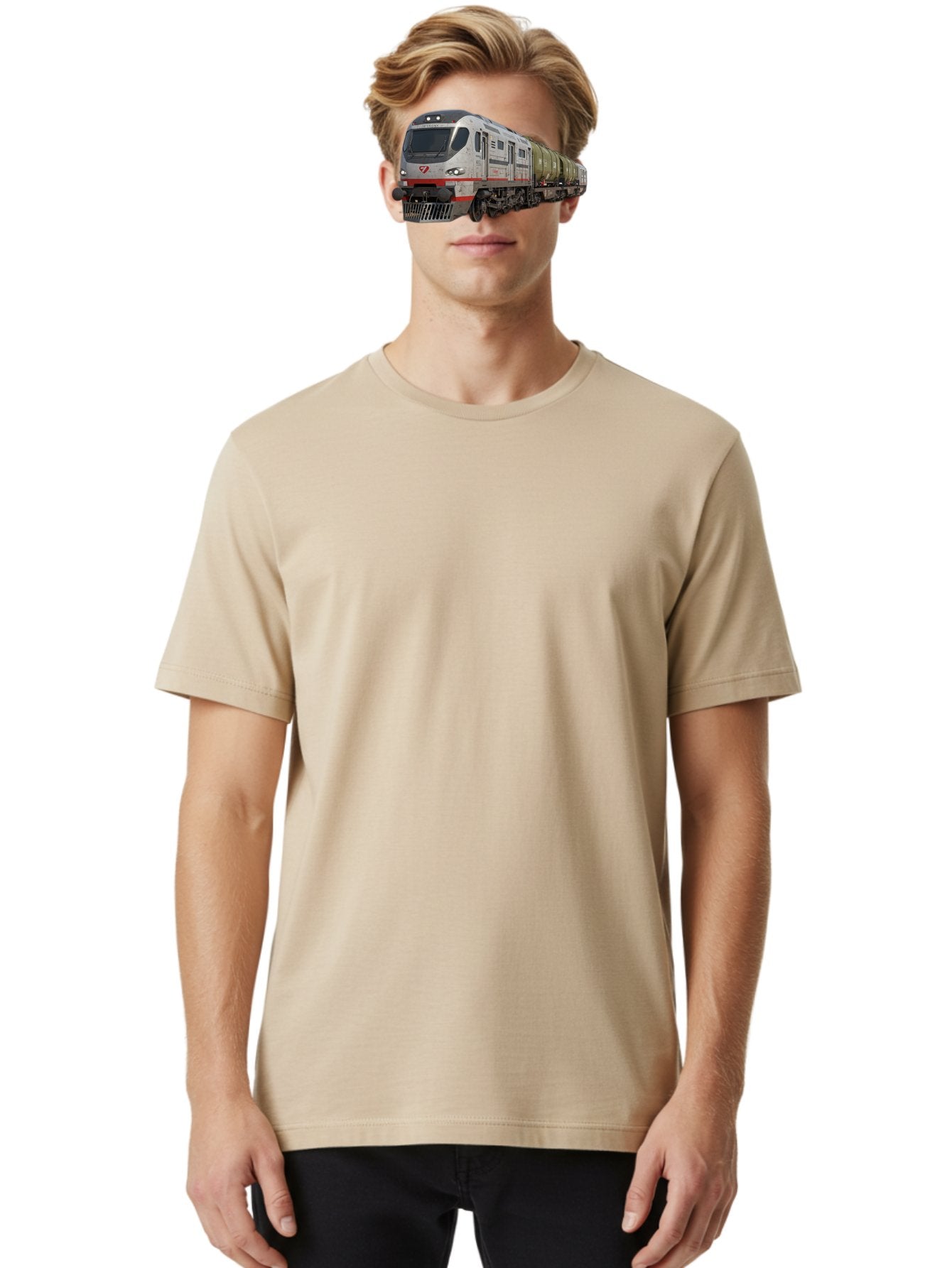 Silver-Train-With-Tank-Cars Men'S Graphic Tee, 100% Cotton, Comfortable Casual Summer Wear, Machine Washable, Vintage Camera, Old Camera, Antique Camera, Black Camera, Classic Photography, Photography Equipment, Nostalgic Device, Film Camera, Bah120 26