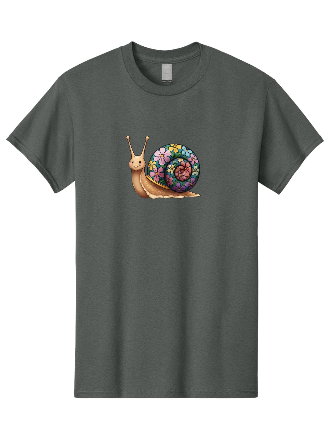 Snail-With-Flowers-1 Men'S Graphic Tee, 100% Cotton, Comfortable Casual Summer Wear, Machine Washable, Vintage Camera, Old Camera, Antique Camera, Black Camera, Classic Photography, Photography Equipment, Nostalgic Device, Film Camera, Bah139